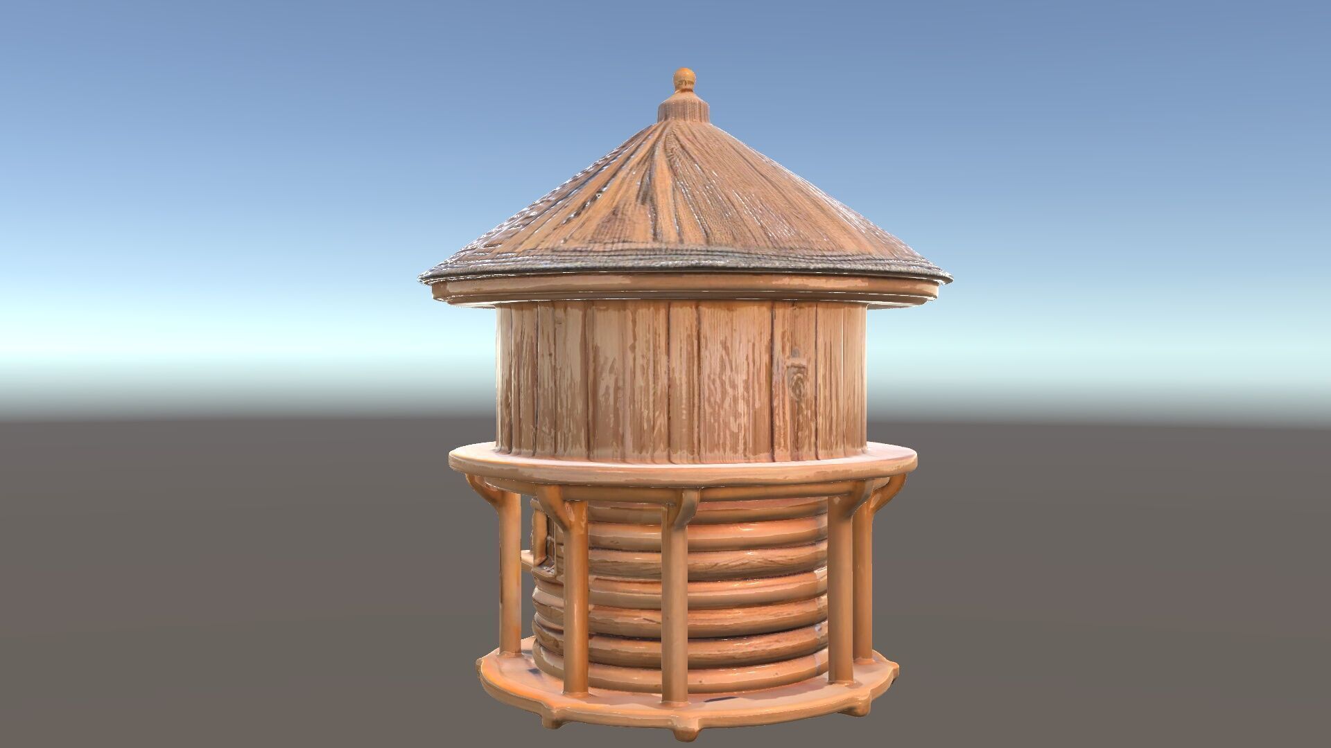 Round Wooden Cabin Model Pack Low-poly 3D model_5