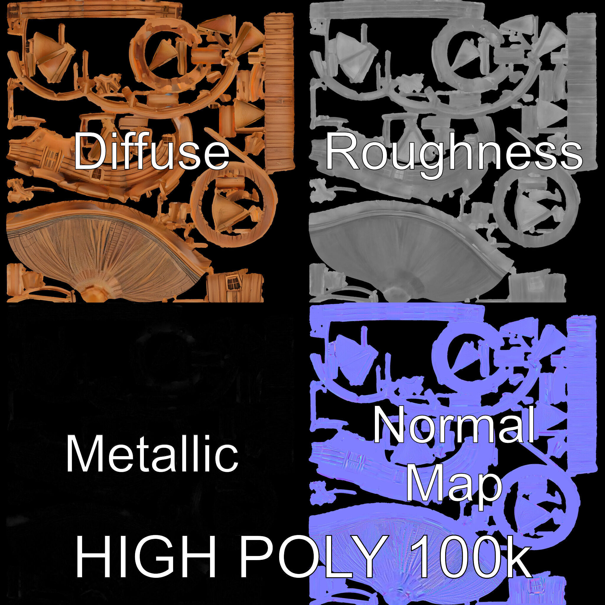 Round Wooden Cabin Model Pack Low-poly 3D model_3