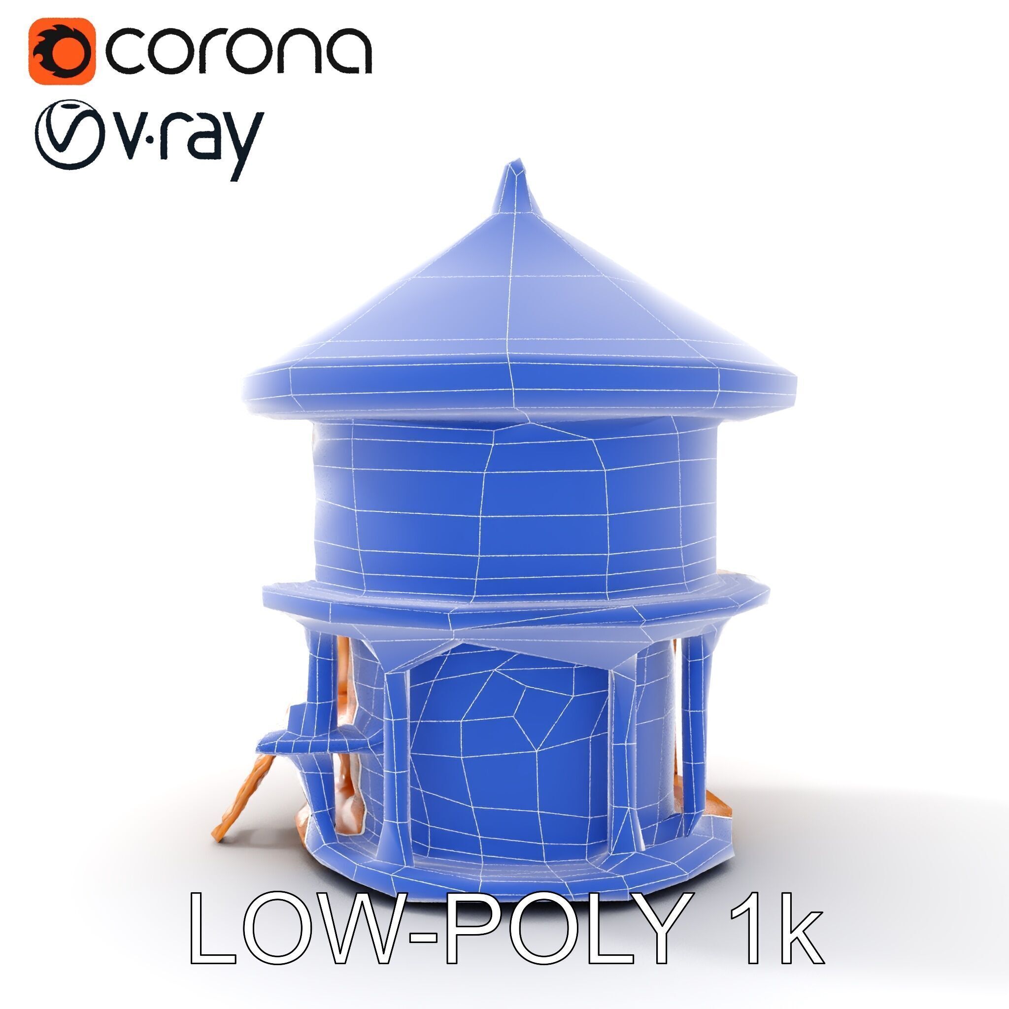 Round Wooden Cabin Model Pack Low-poly 3D model_22