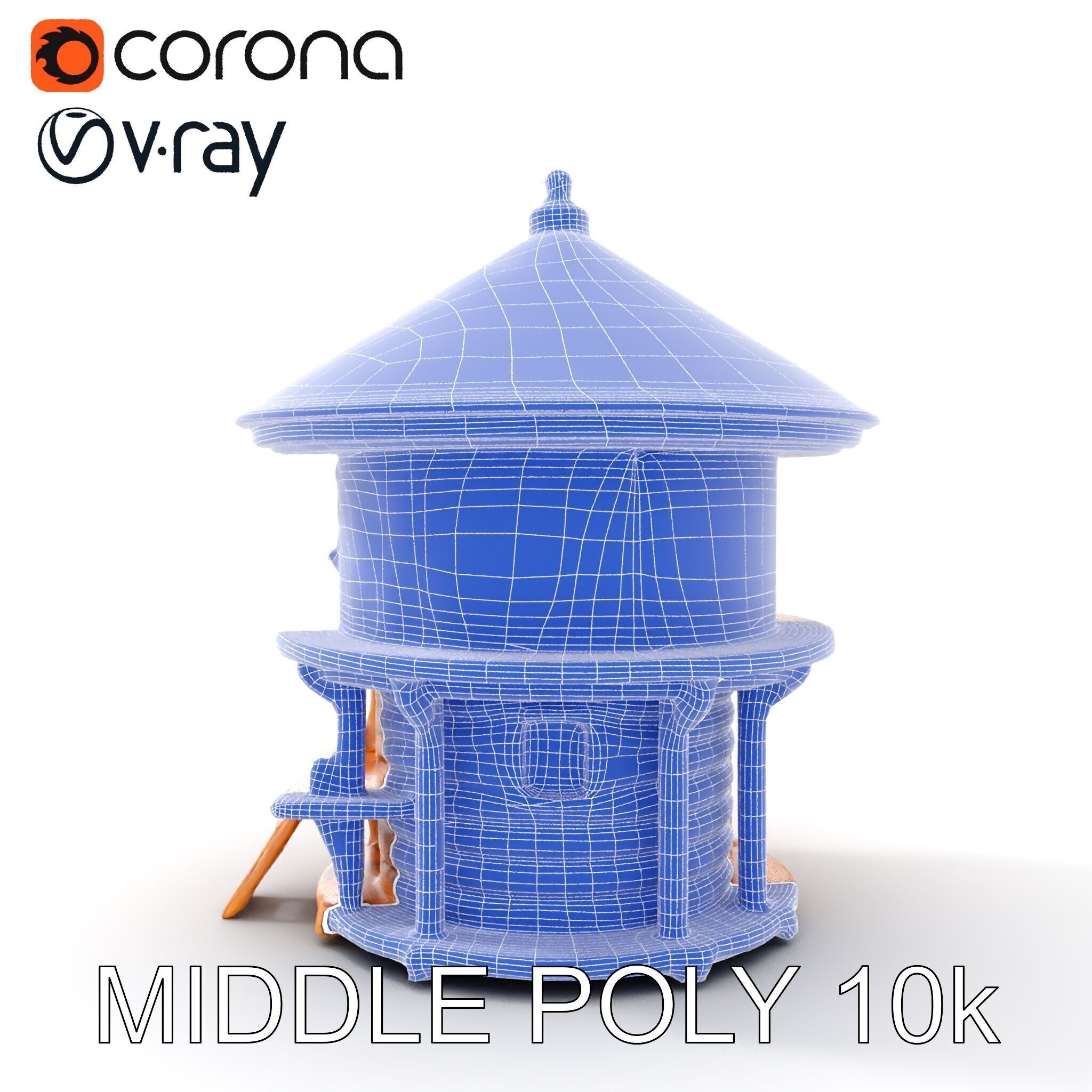 Round Wooden Cabin Model Pack Low-poly 3D model_24