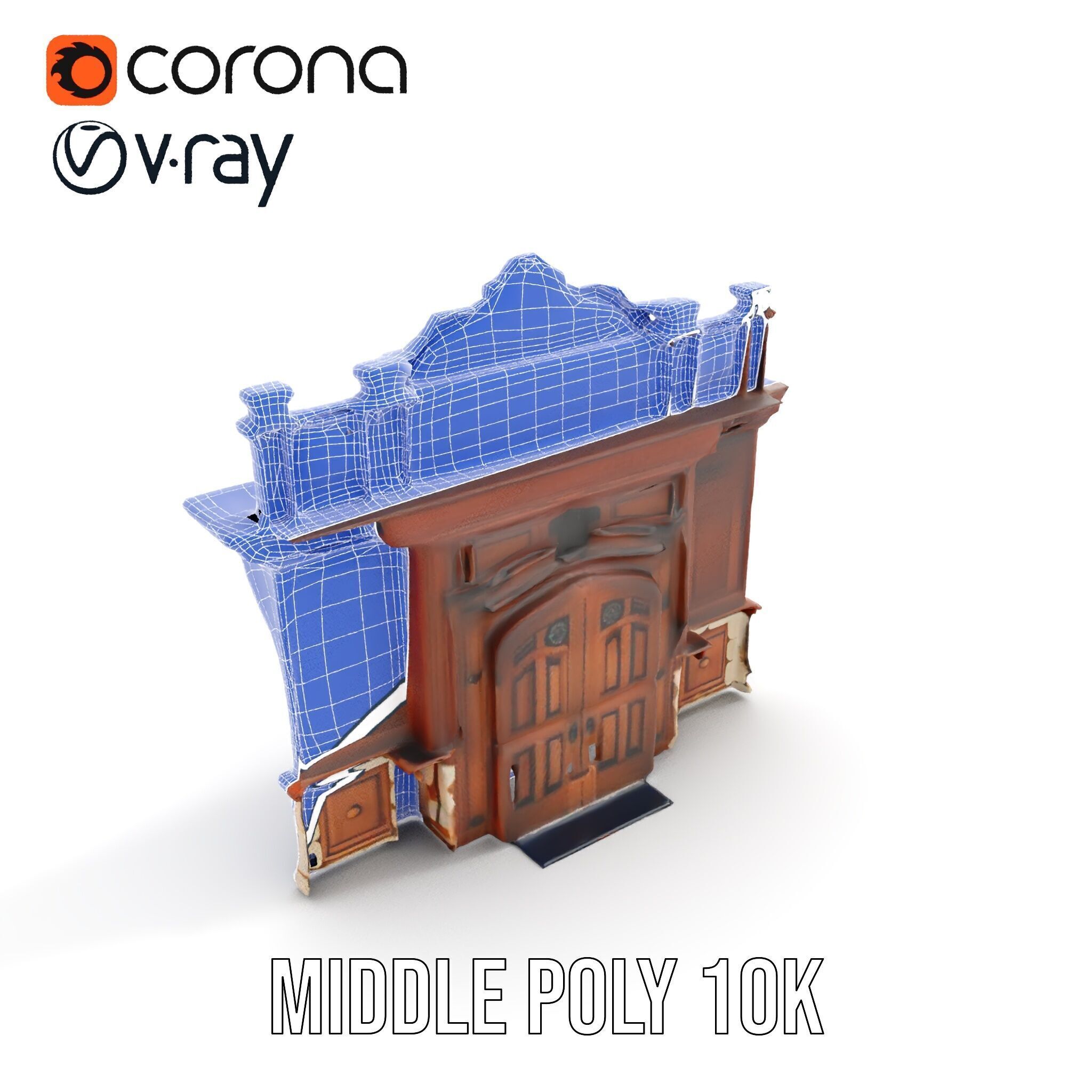 Victorian Style Storefront Model Pack Low-poly 3D model_7