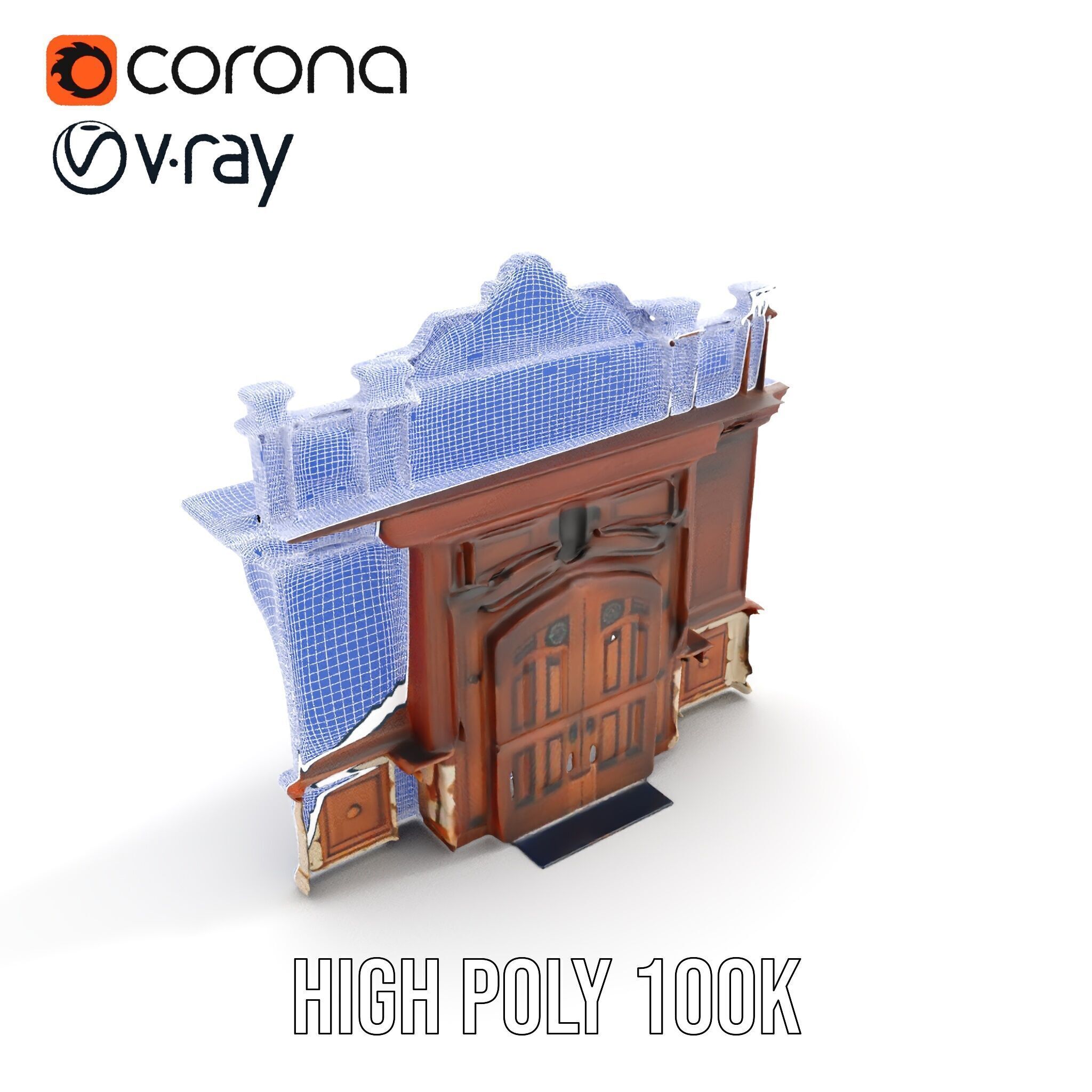 Victorian Style Storefront Model Pack Low-poly 3D model_11