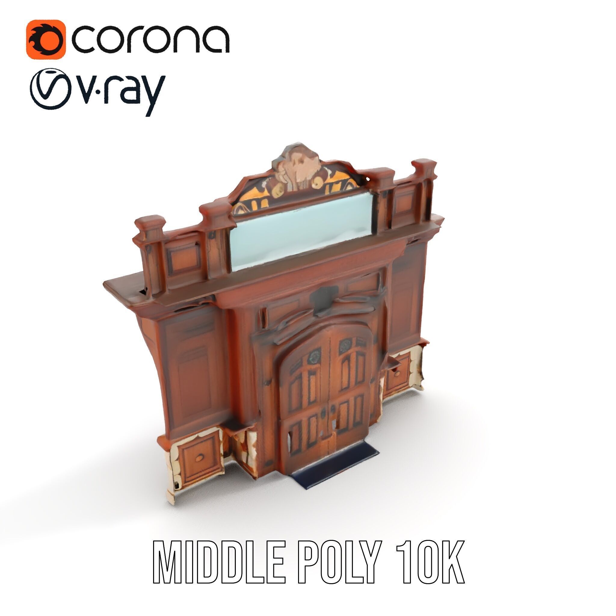 Victorian Style Storefront Model Pack Low-poly 3D model_12