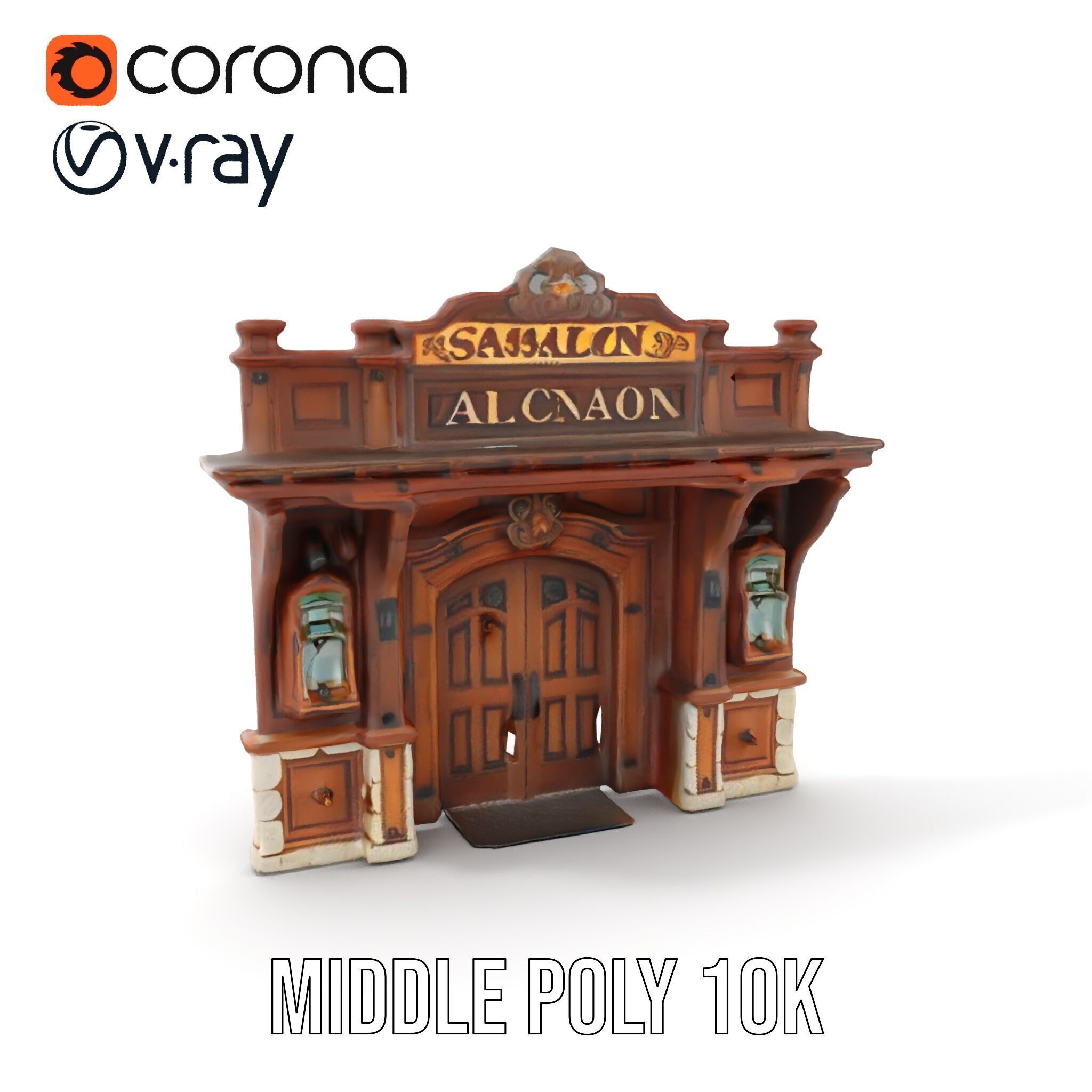 Victorian Style Storefront Model Pack Low-poly 3D model_22