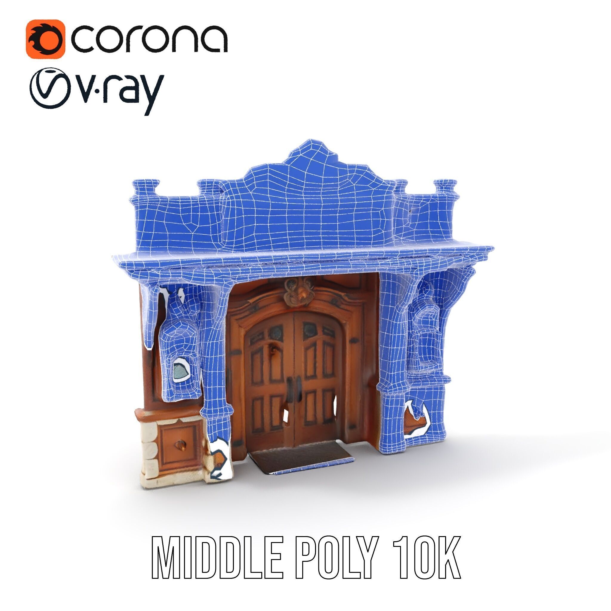 Victorian Style Storefront Model Pack Low-poly 3D model_25
