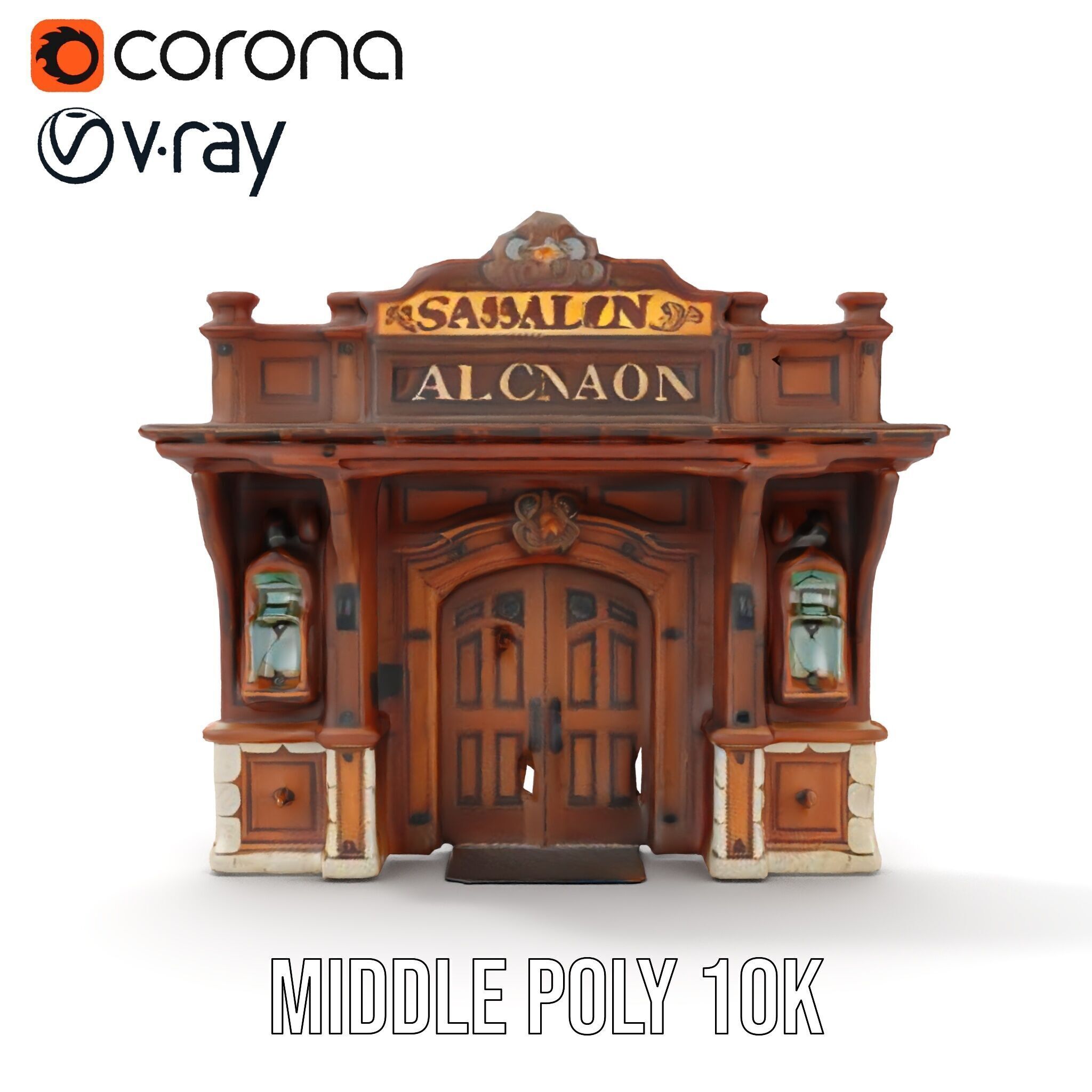 Victorian Style Storefront Model Pack Low-poly 3D model_17