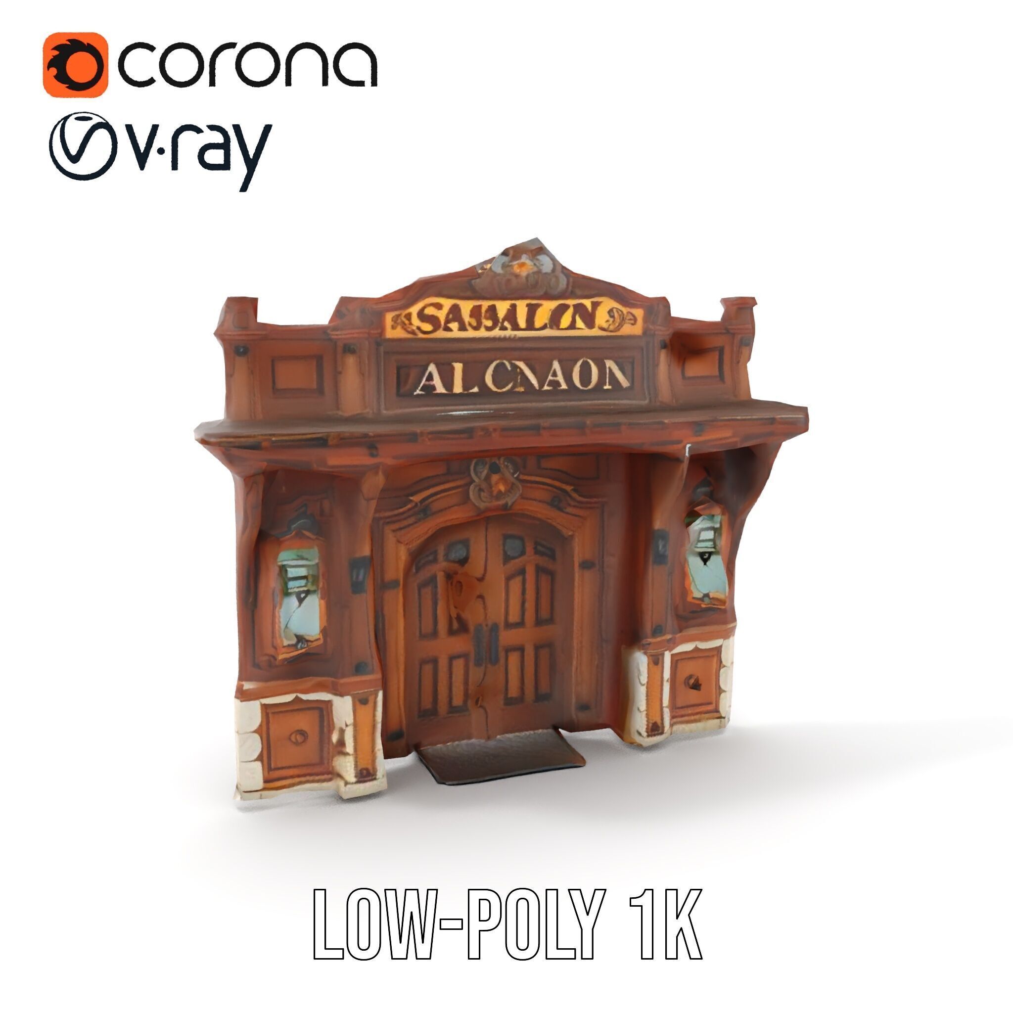 Victorian Style Storefront Model Pack Low-poly 3D model_23