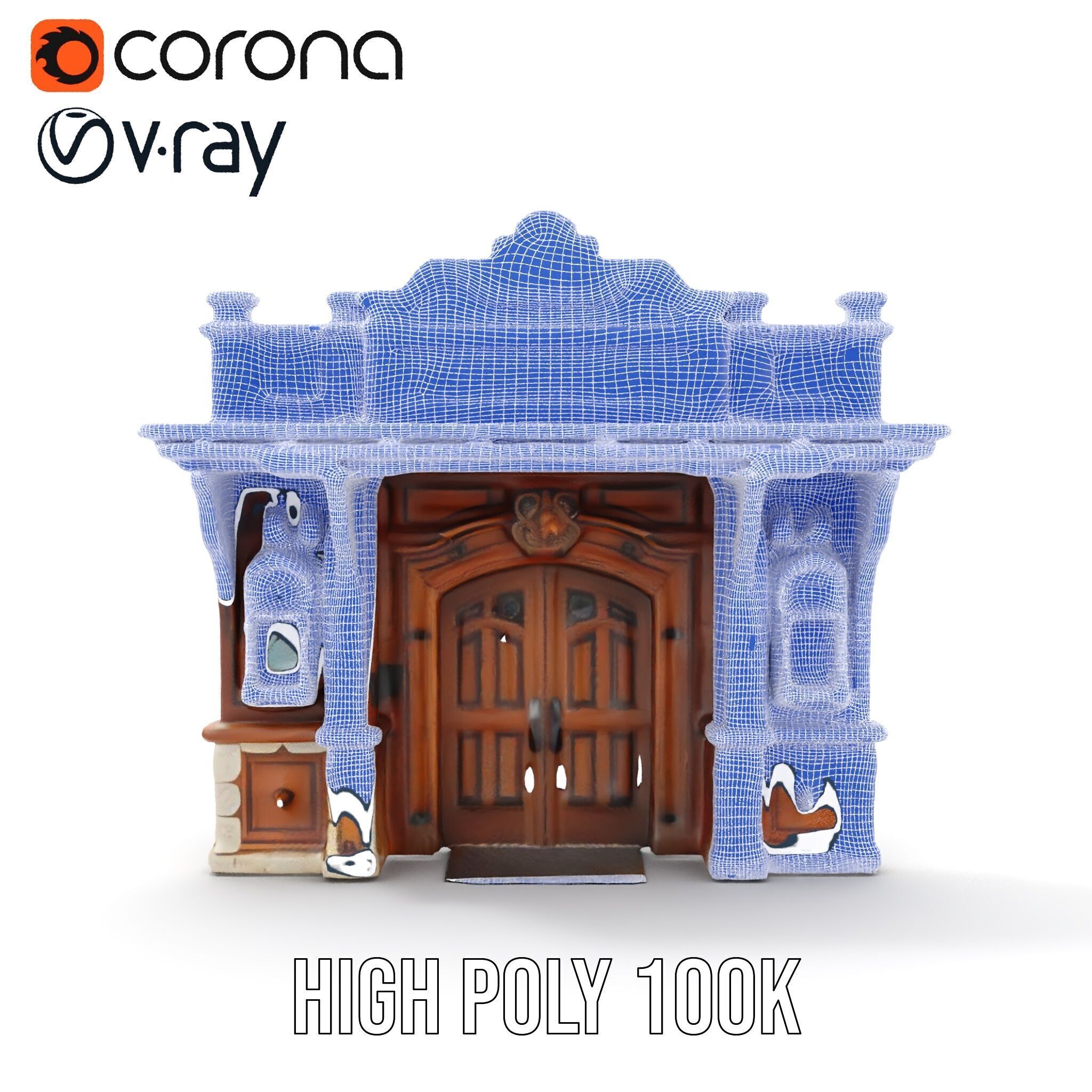 Victorian Style Storefront Model Pack Low-poly 3D model_33