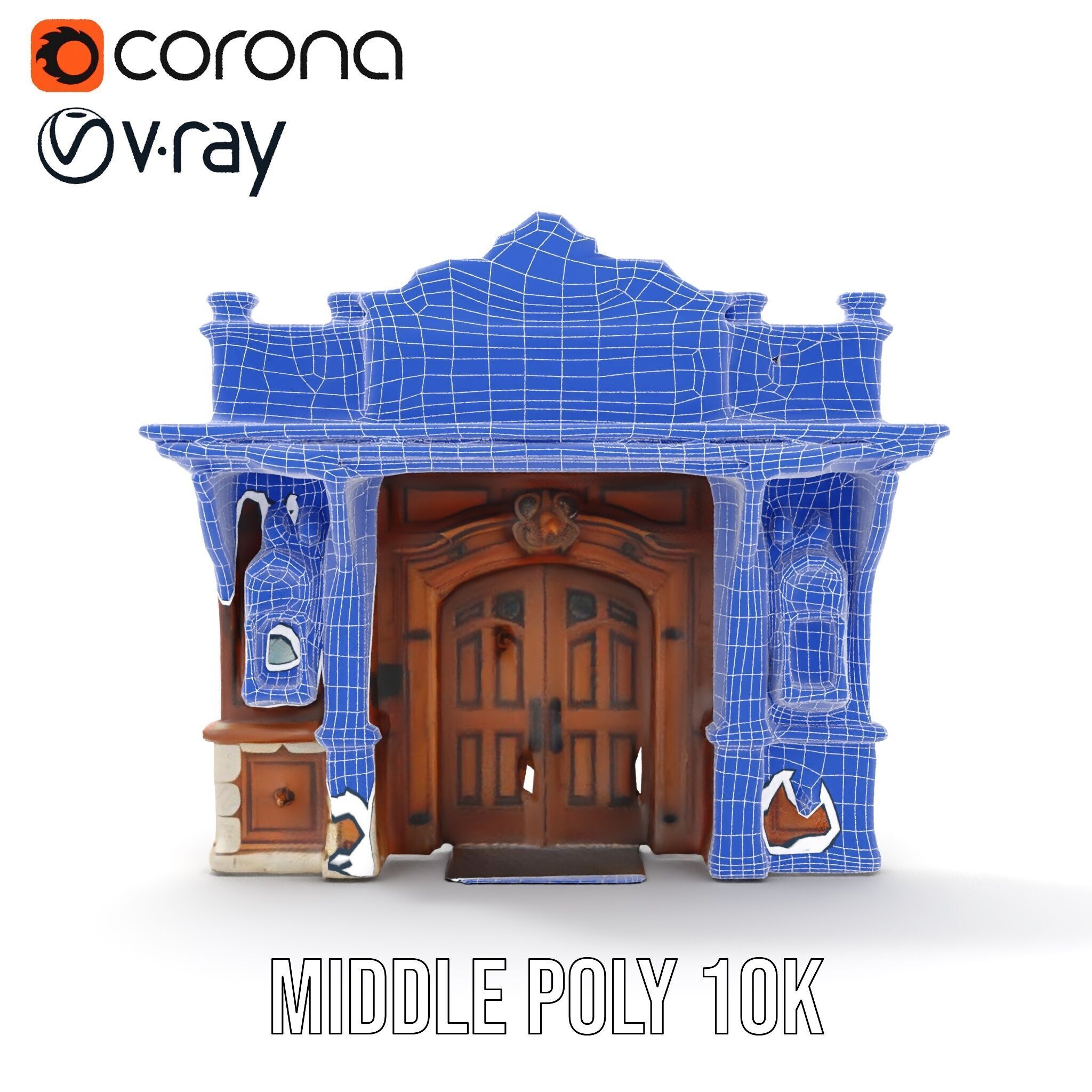 Victorian Style Storefront Model Pack Low-poly 3D model_31