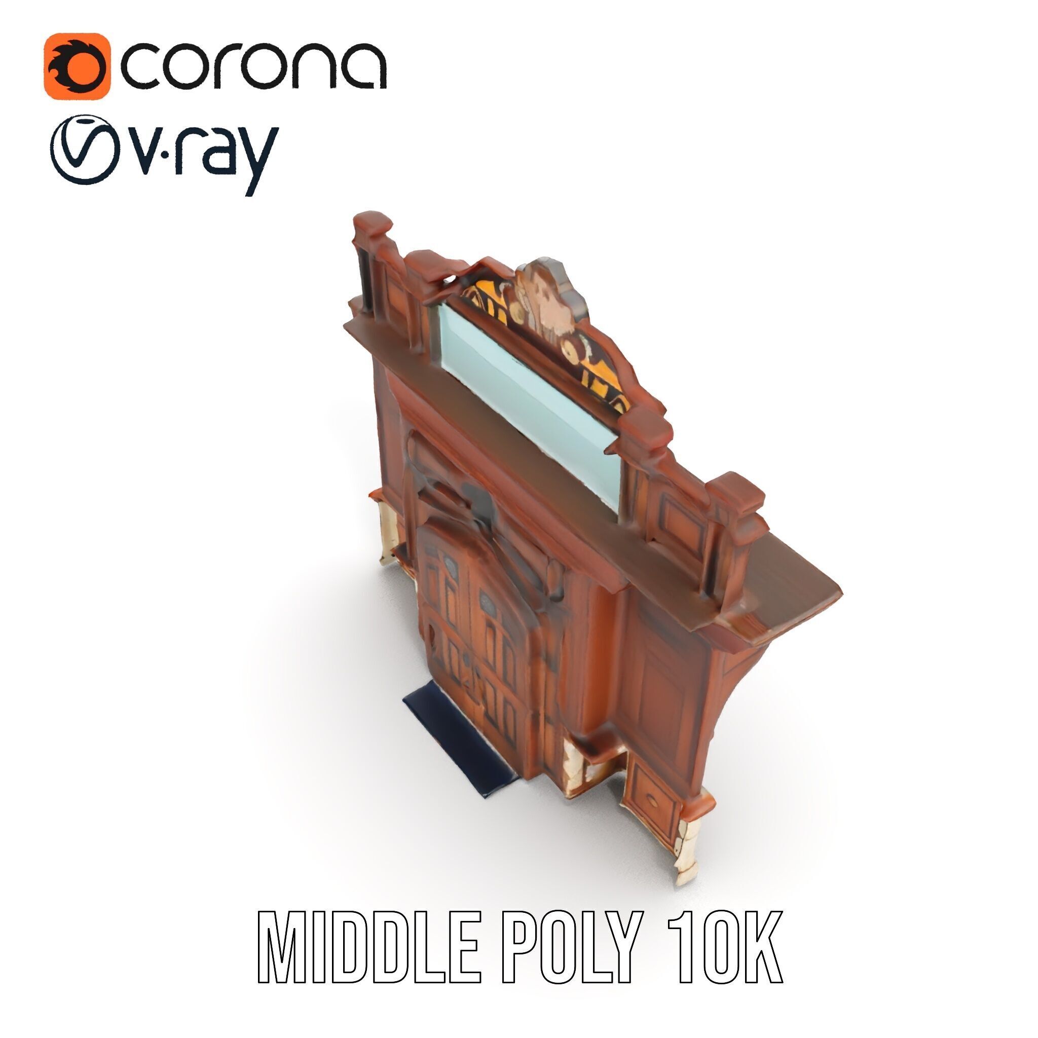 Victorian Style Storefront Model Pack Low-poly 3D model_15