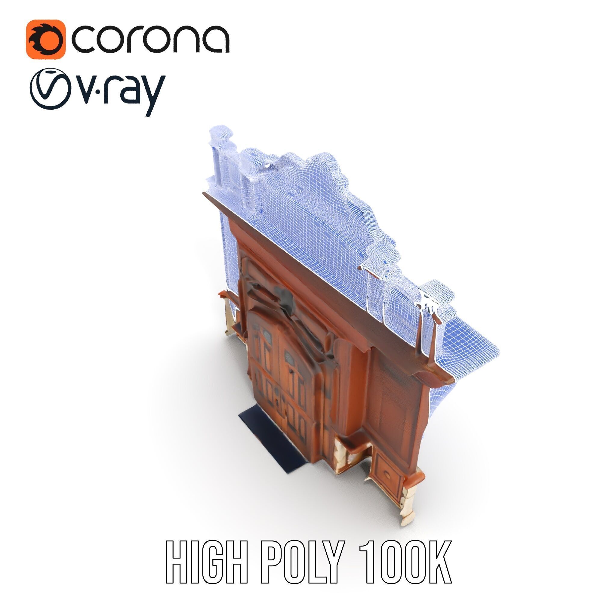 Victorian Style Storefront Model Pack Low-poly 3D model_24