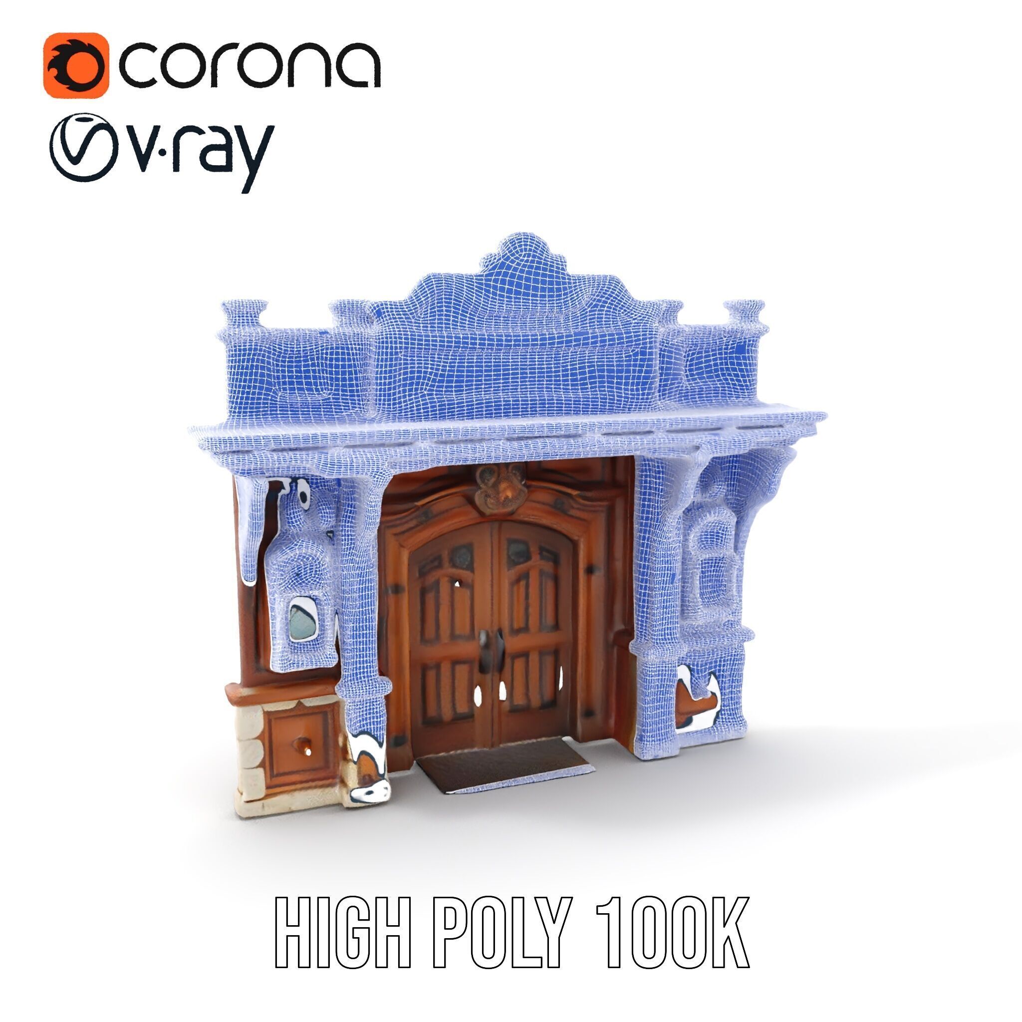 Victorian Style Storefront Model Pack Low-poly 3D model_5