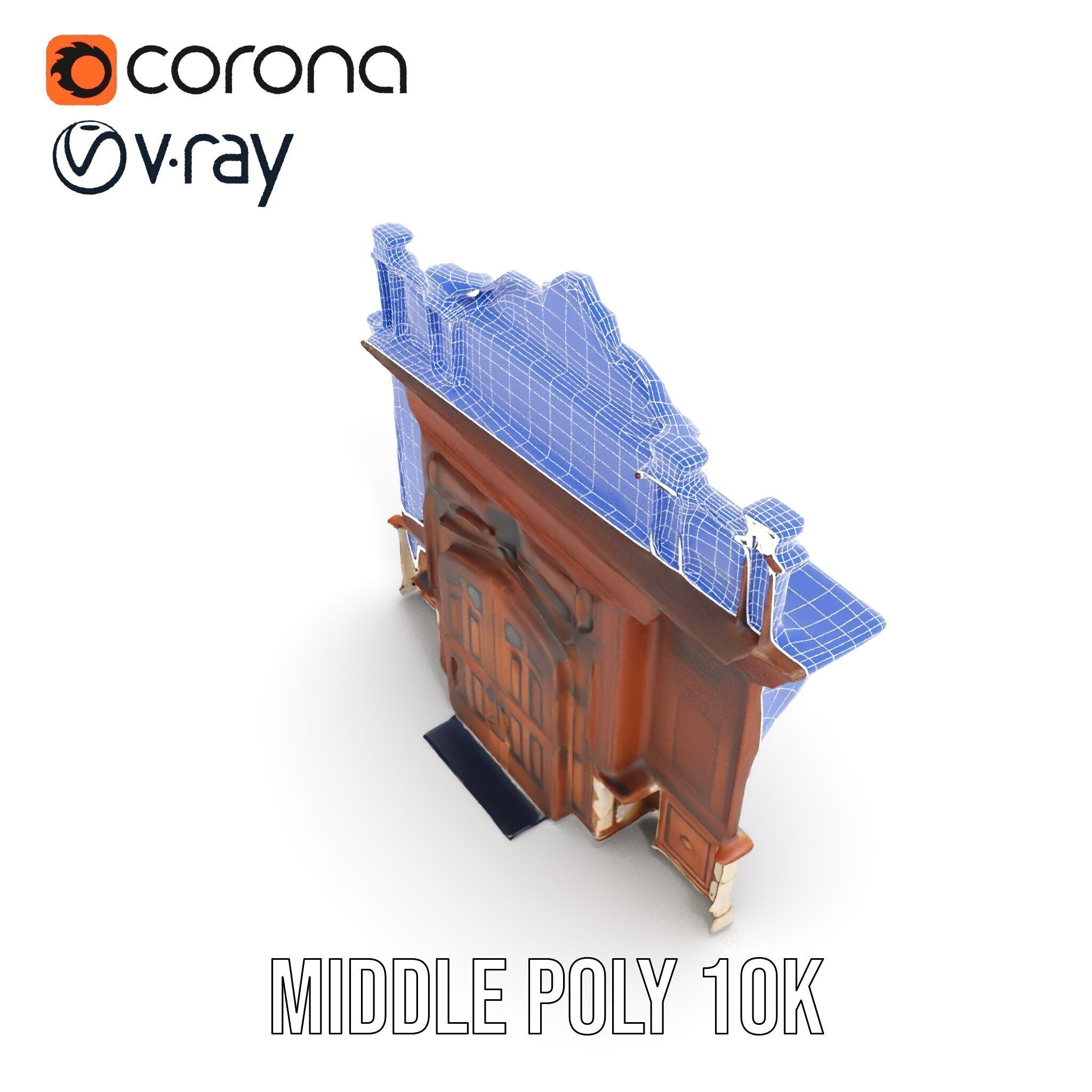 Victorian Style Storefront Model Pack Low-poly 3D model_19