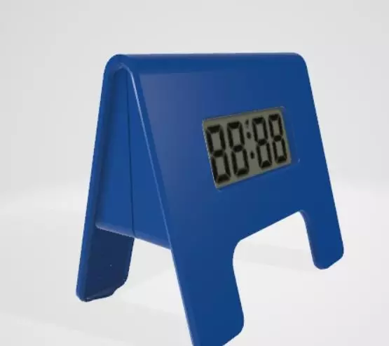 blue clock 3D model_0