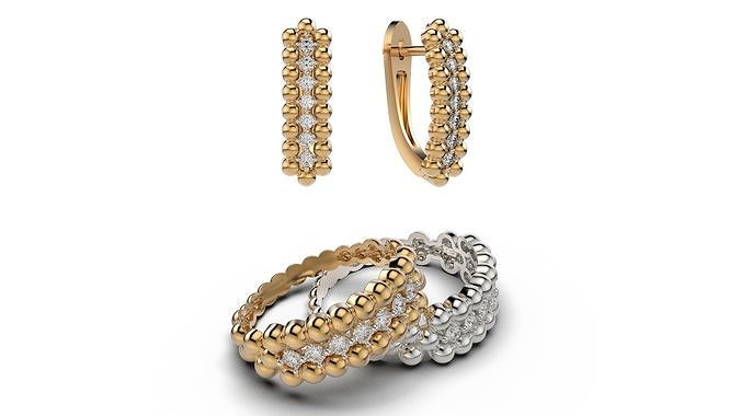 High jewelry Bubble set 3D Model Collection
