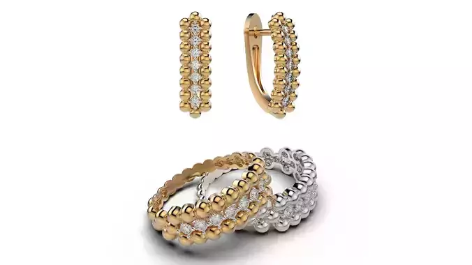 High jewelry Bubble set 3D Model Collection