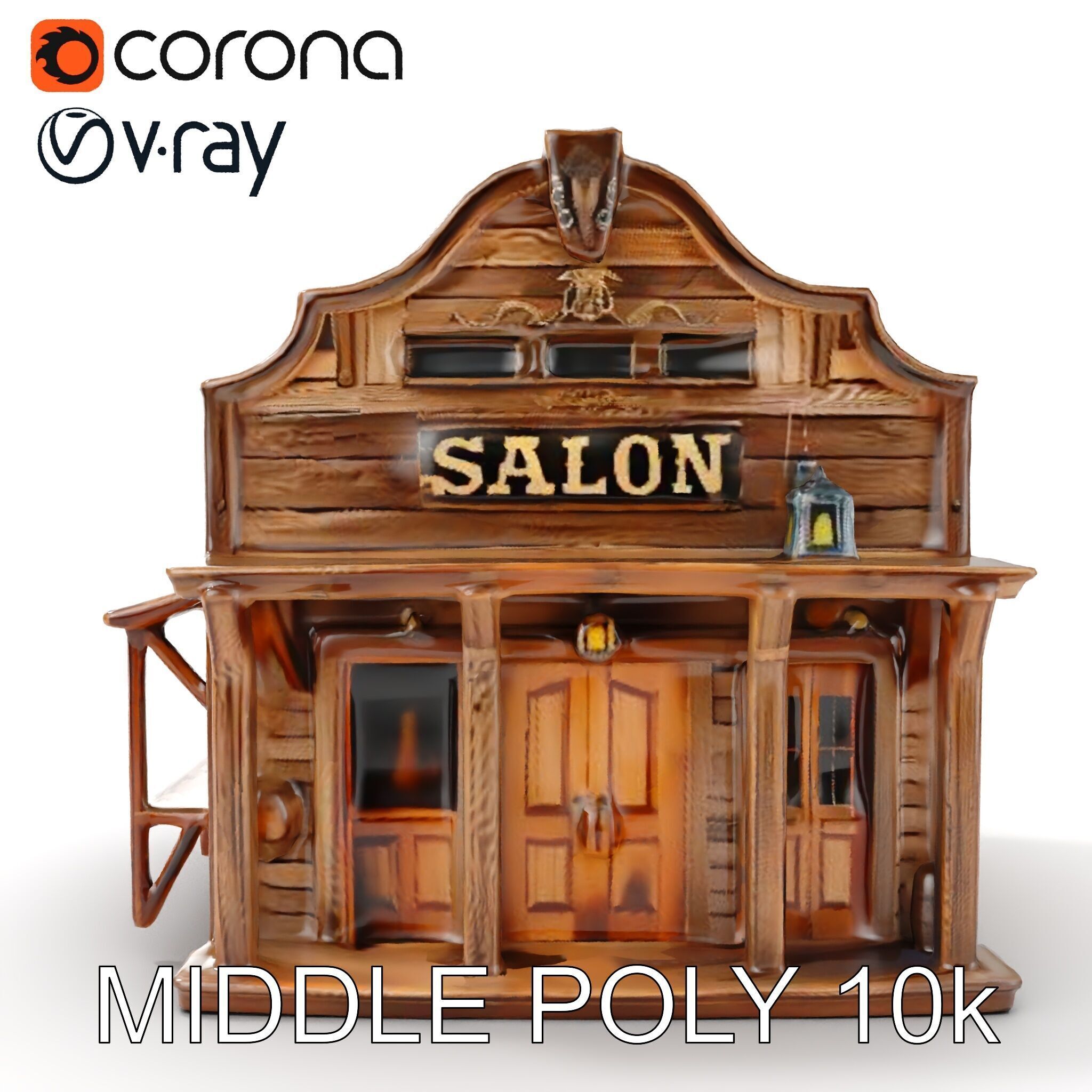Western Saloon Building Model Pack for Game Design and Rendering Low-poly 3D model_20