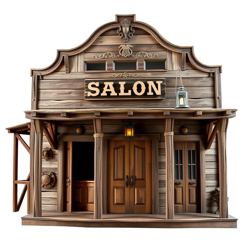 Western Saloon Building Model Pack for Game Design and Rendering Low-poly 3D model_3