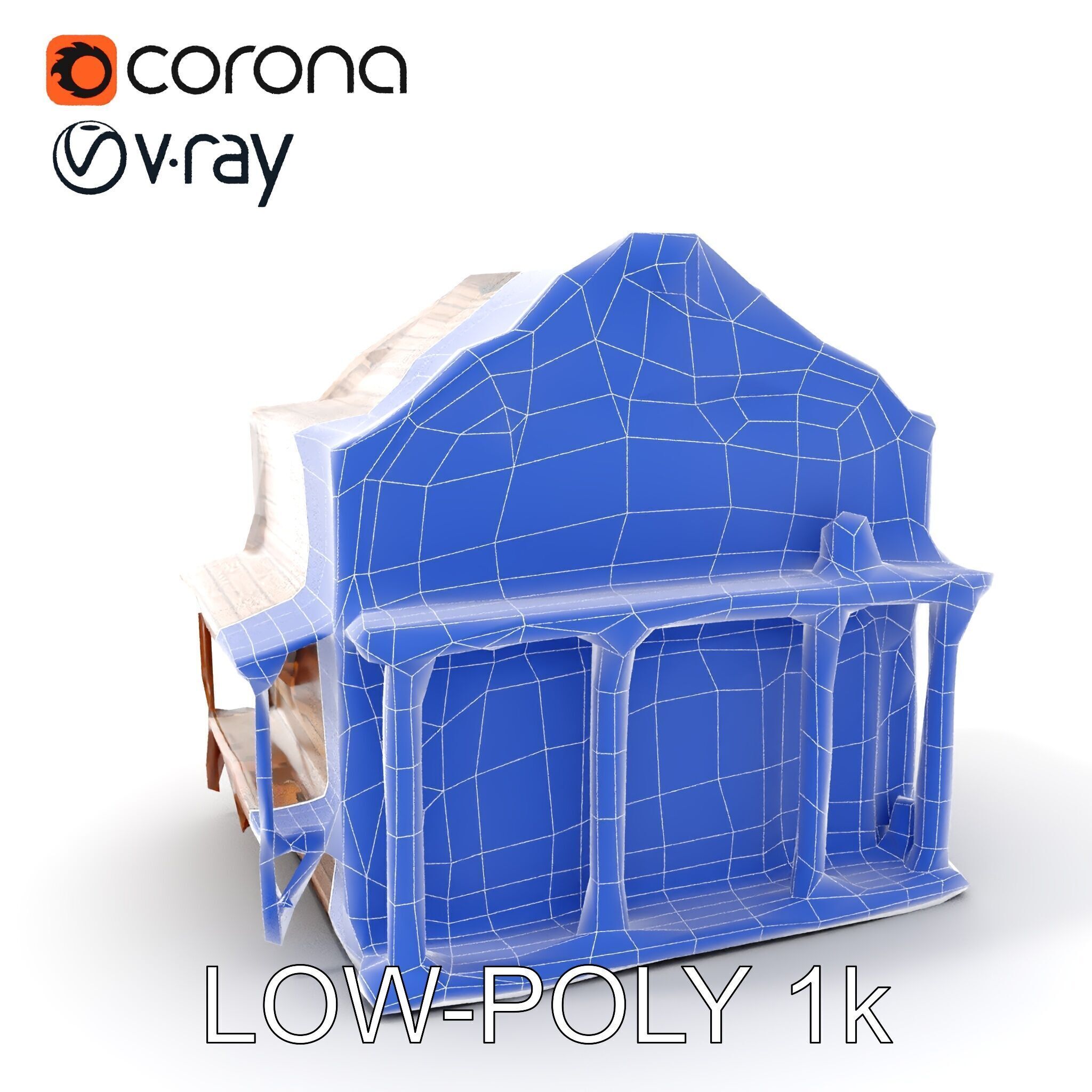 Western Saloon Building Model Pack for Game Design and Rendering Low-poly 3D model_8