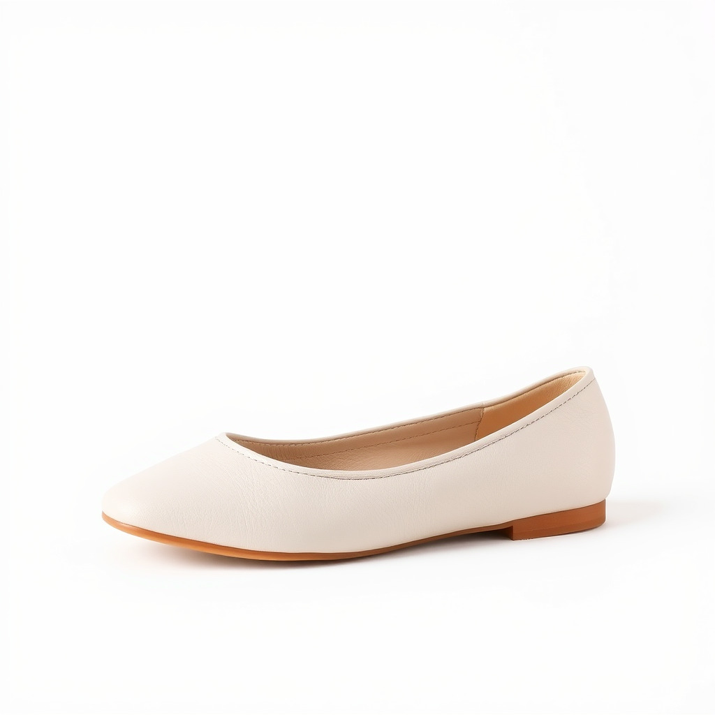 Elegant Beige Flat Shoe D Model Pack Low-poly 3D model_2