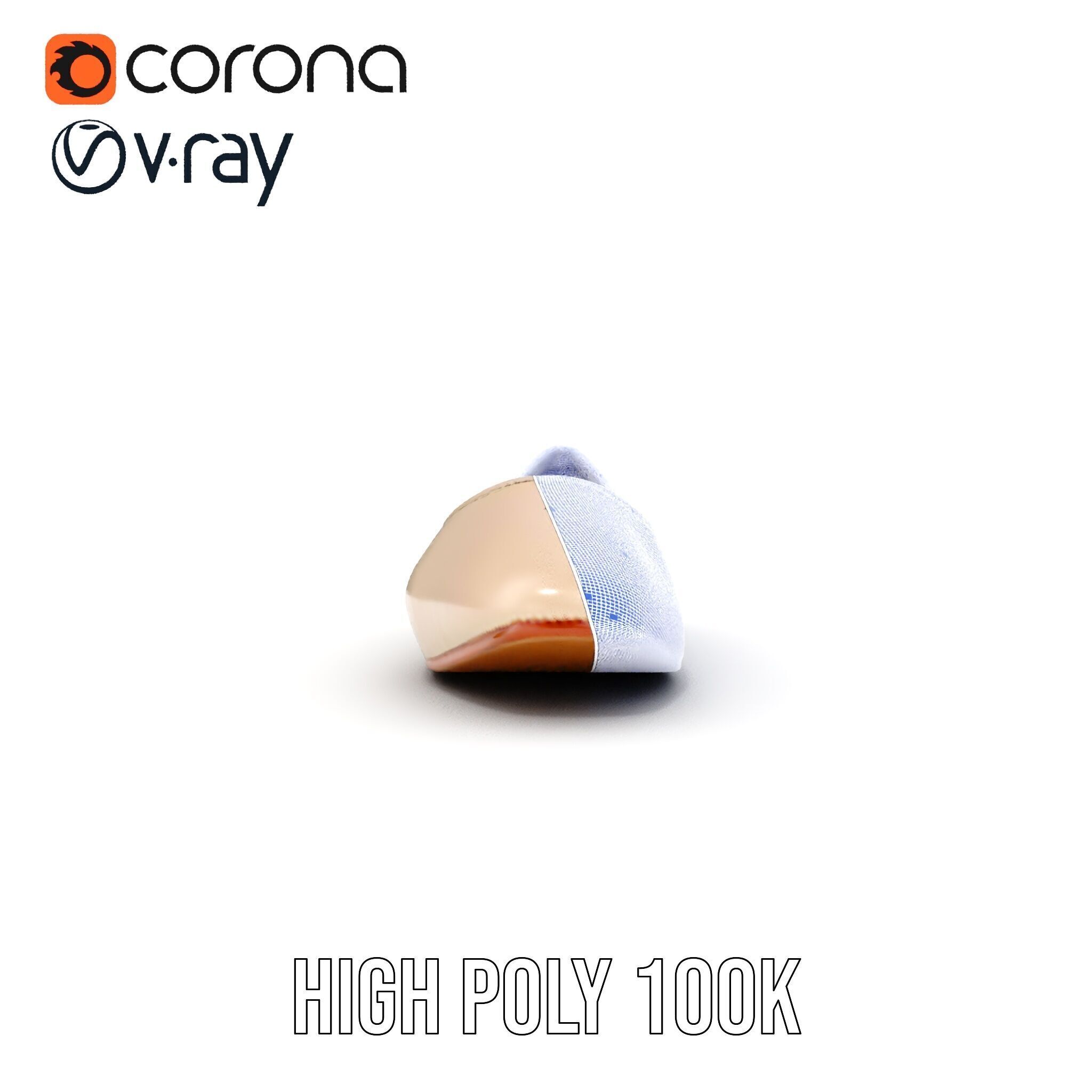 Elegant Beige Flat Shoe D Model Pack Low-poly 3D model_21