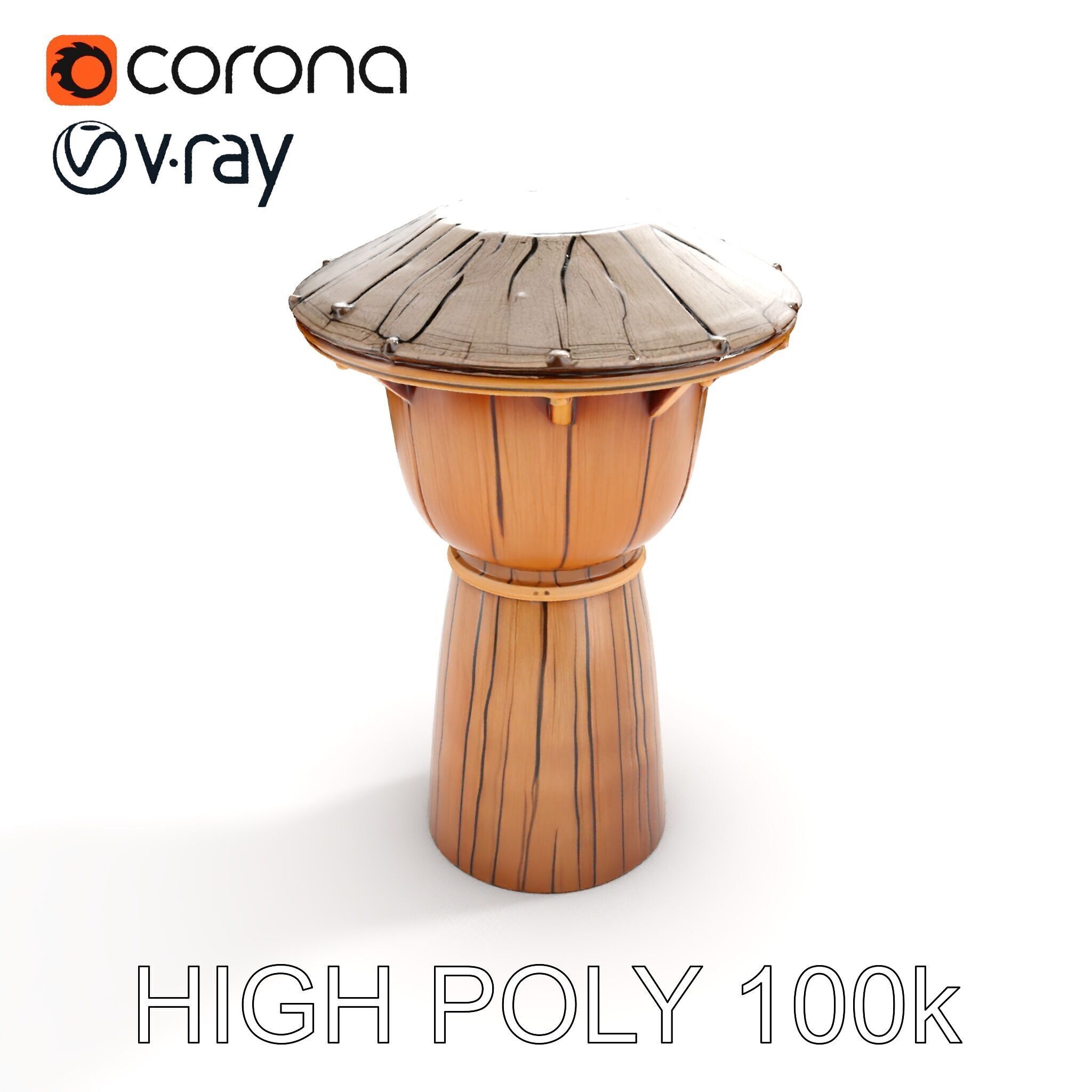 Wooden Watchtower Model Pack with Realistic Textures Low-poly 3D model_8