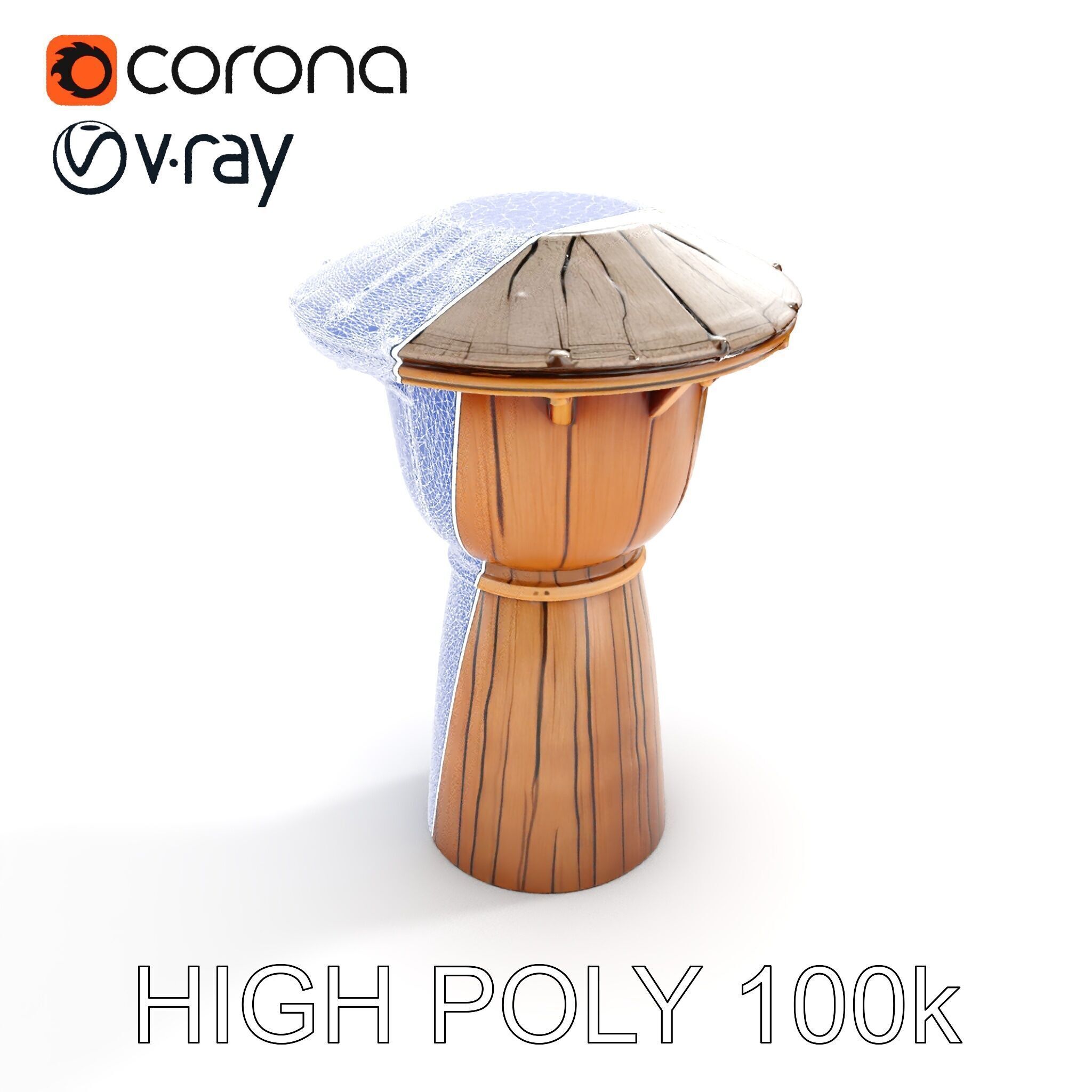 Wooden Watchtower Model Pack with Realistic Textures Low-poly 3D model_25