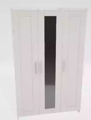 white 3d cabinet for interior scene