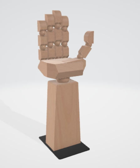 3d wood hand 3D model_1
