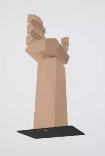 3d wood hand 3D model_0
