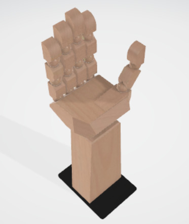 3d wood hand 3D model_2