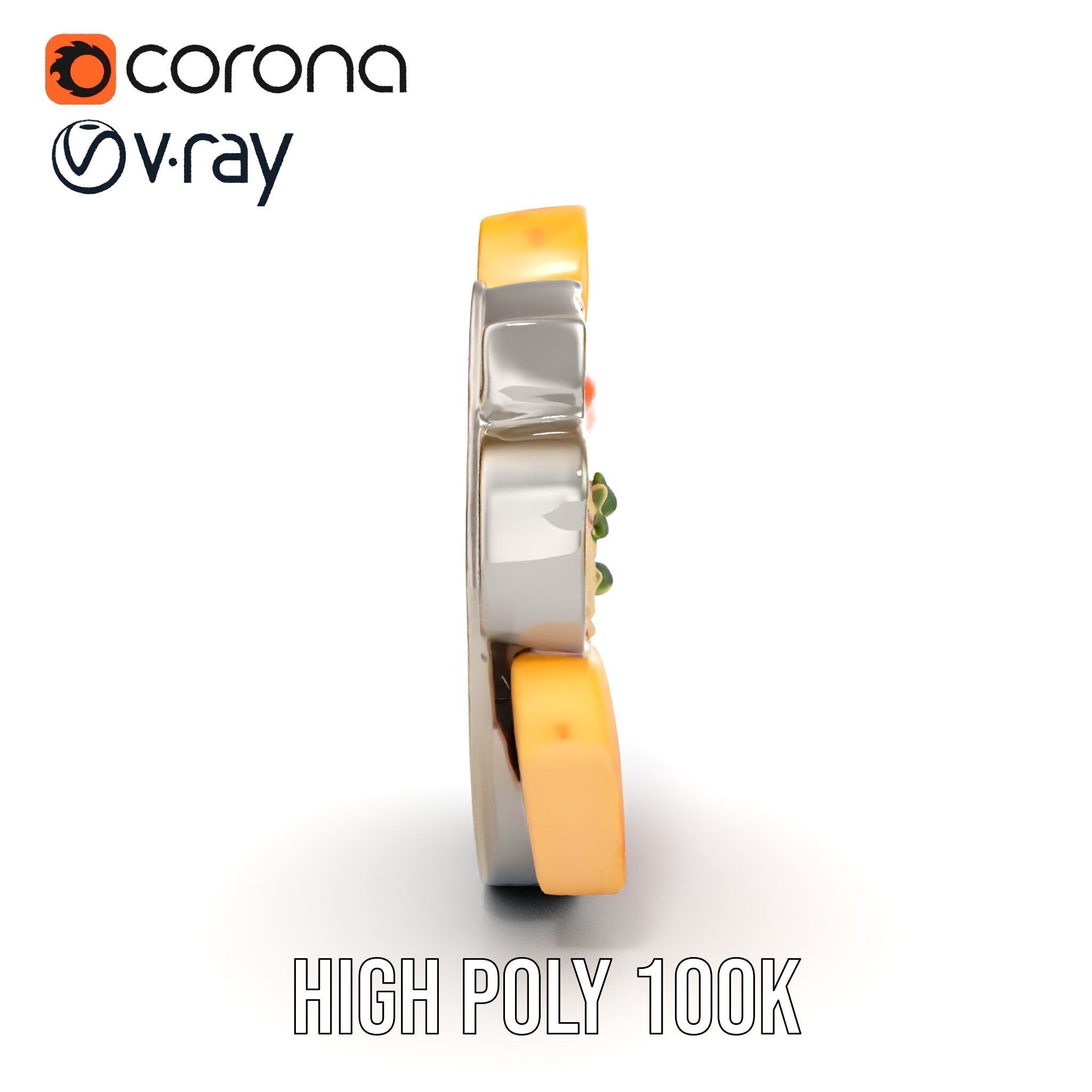 Traditional Indian Thali Model Pack Low-poly 3D model_19