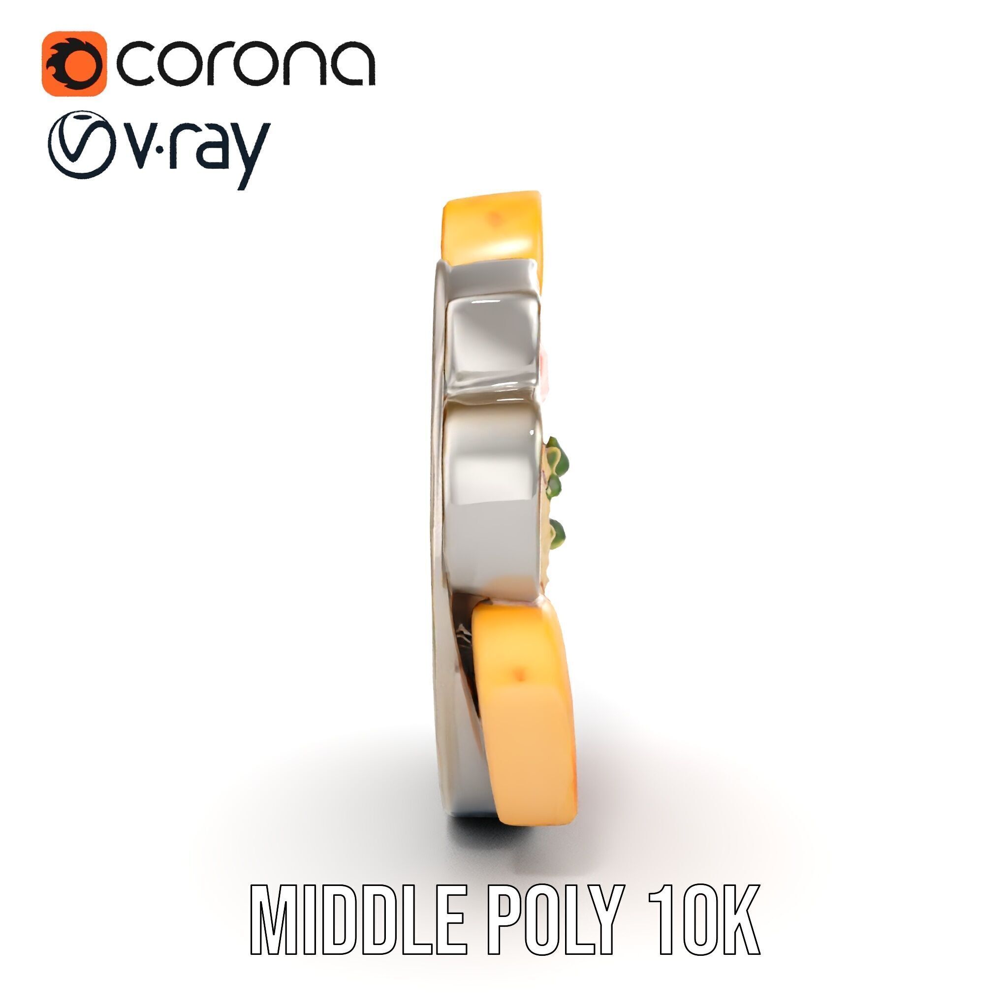 Traditional Indian Thali Model Pack Low-poly 3D model_17