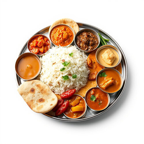 Traditional Indian Thali Model Pack Low-poly 3D model 2