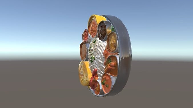 Traditional Indian Thali Model Pack Low-poly 3D model 5