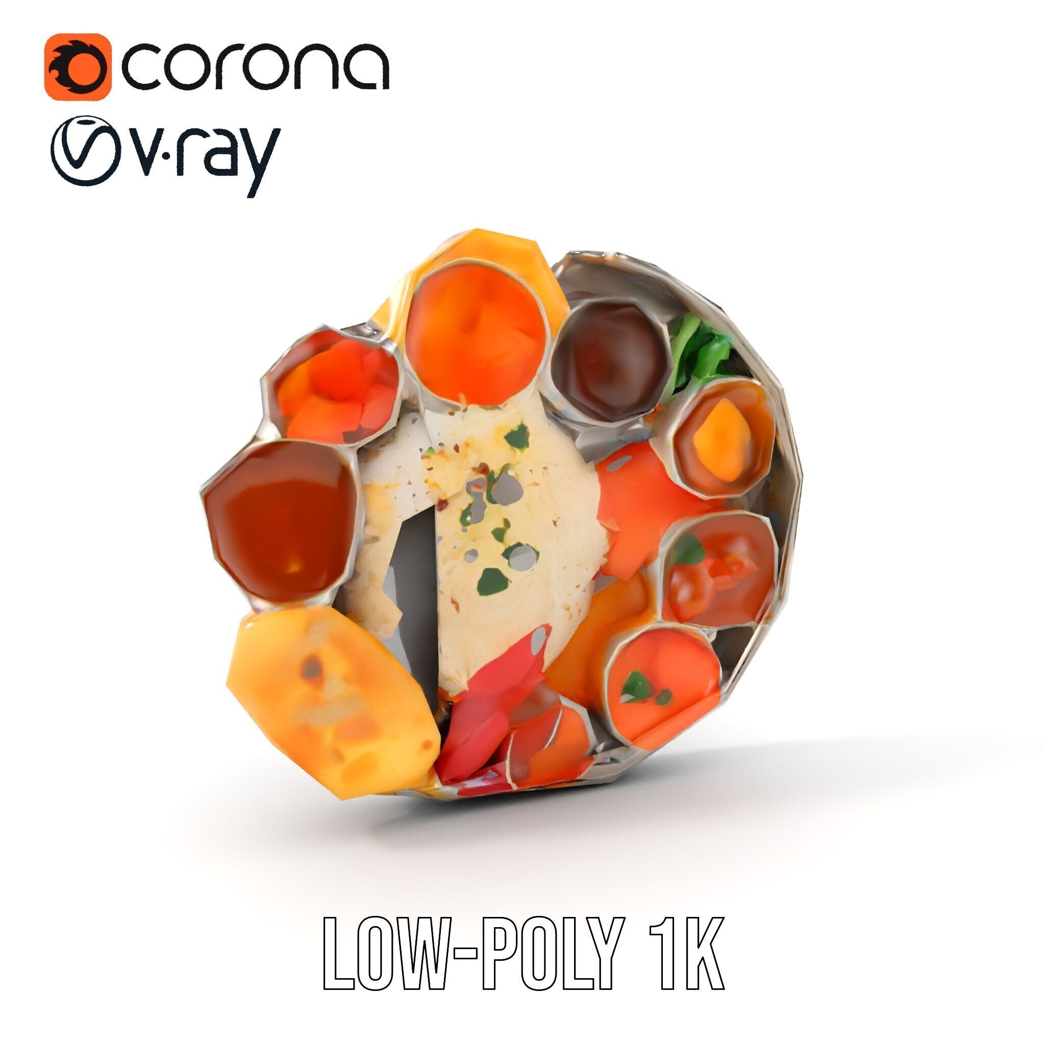 Traditional Indian Thali Model Pack Low-poly 3D model_8