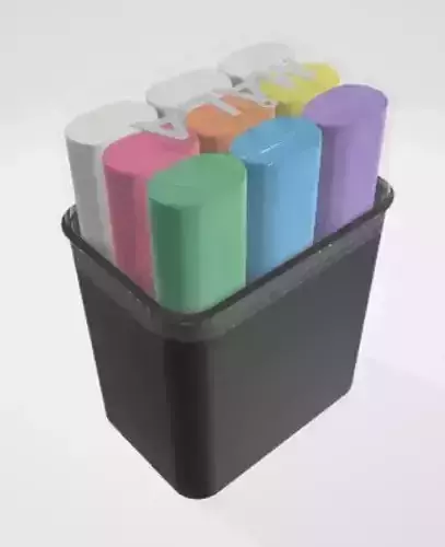 3d toy play dough container for interior scene