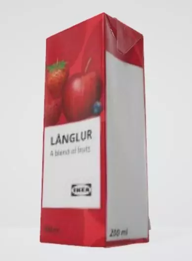 3d apple juice box for interior scene 3D model_0