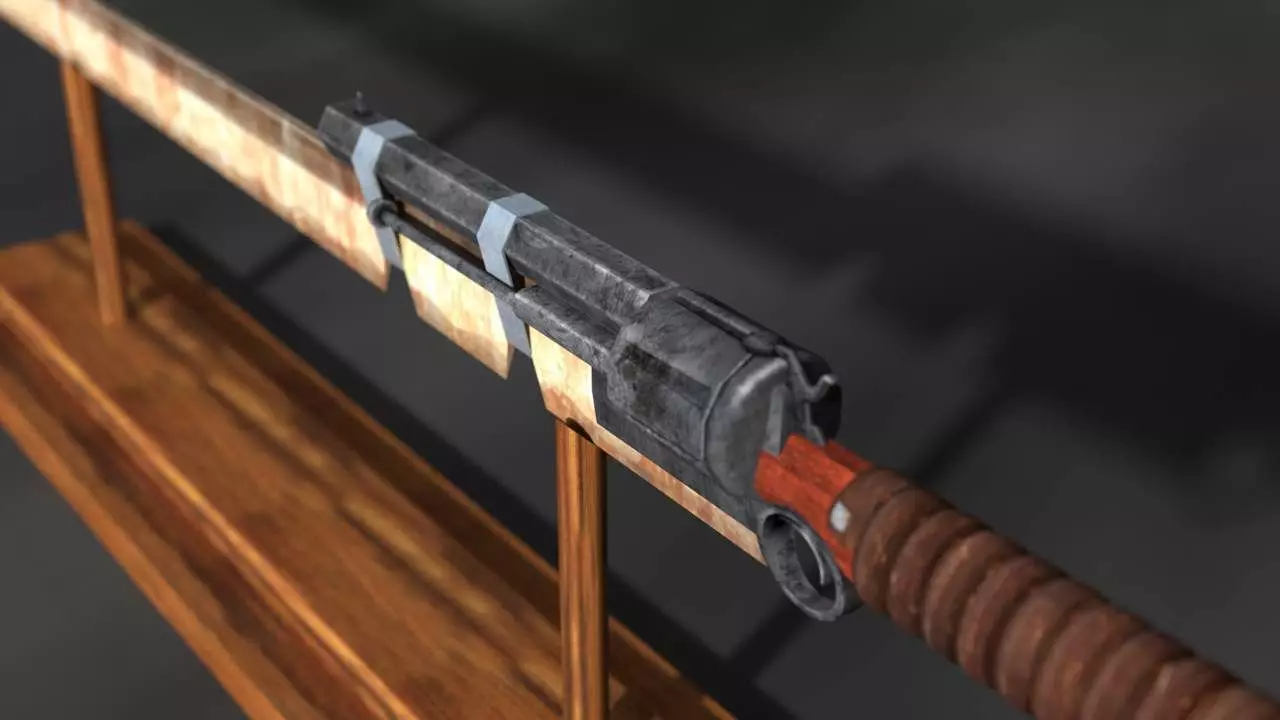 GunSword samurai sword Free low-poly 3D model_0