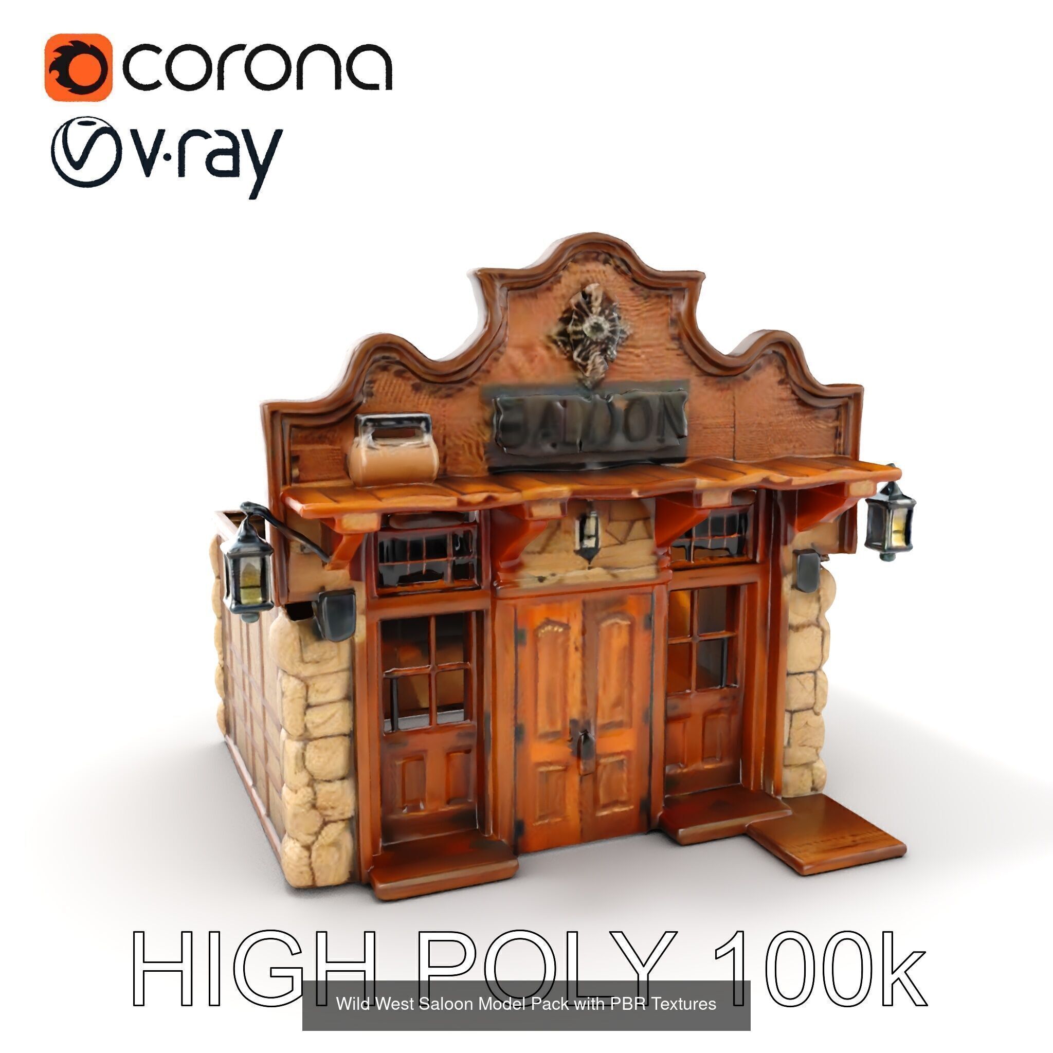 Western Saloon Models Pack 3D Model Collection_25