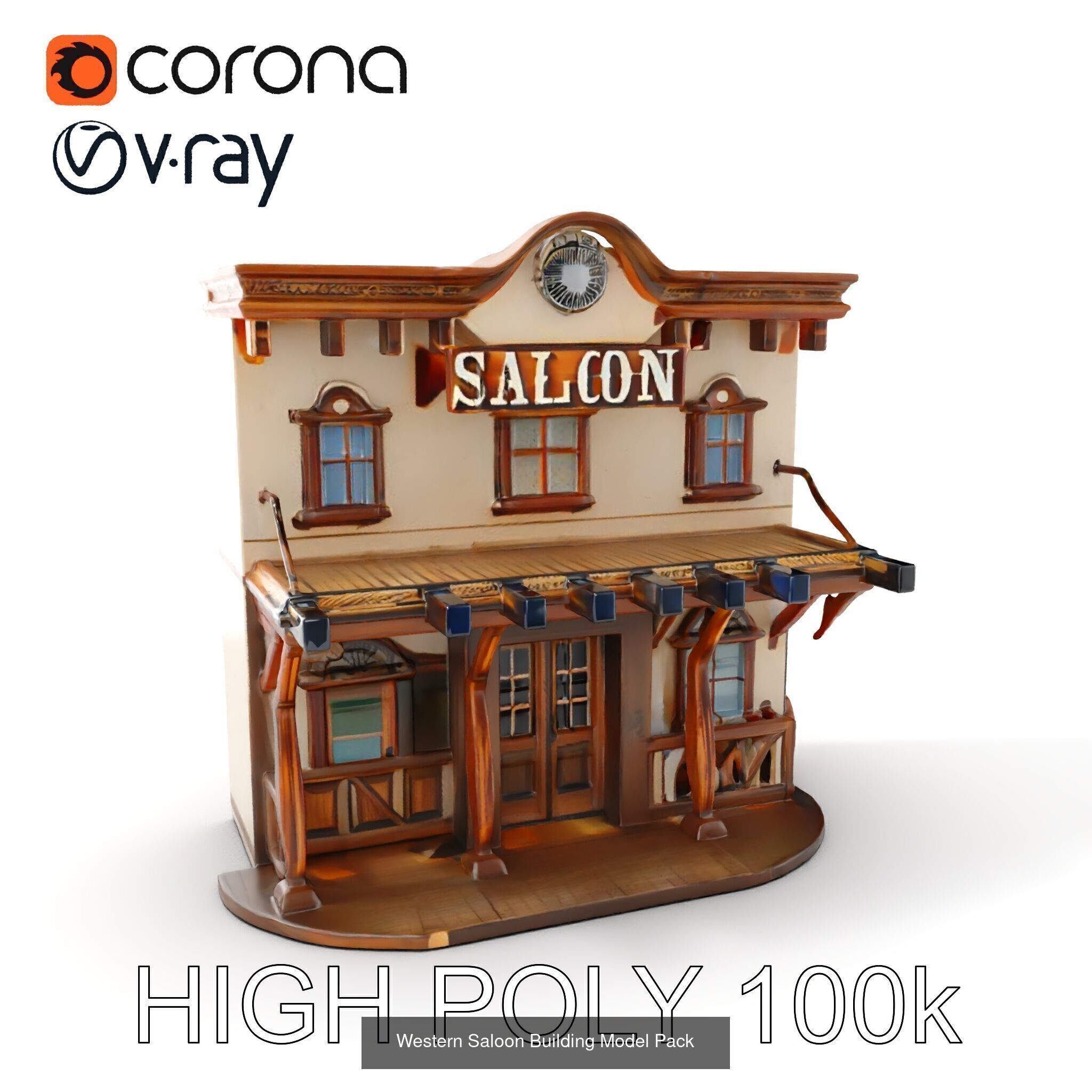 Western Saloon Models Pack 3D Model Collection_20