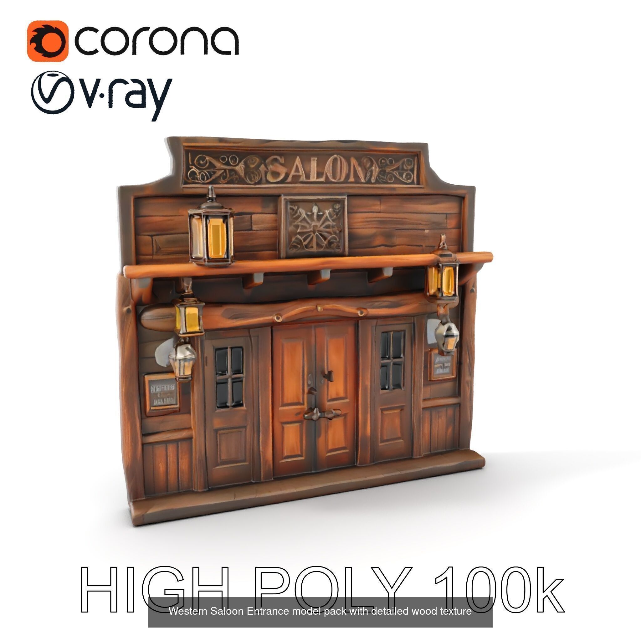 Western Saloon Models Pack 3D Model Collection_27