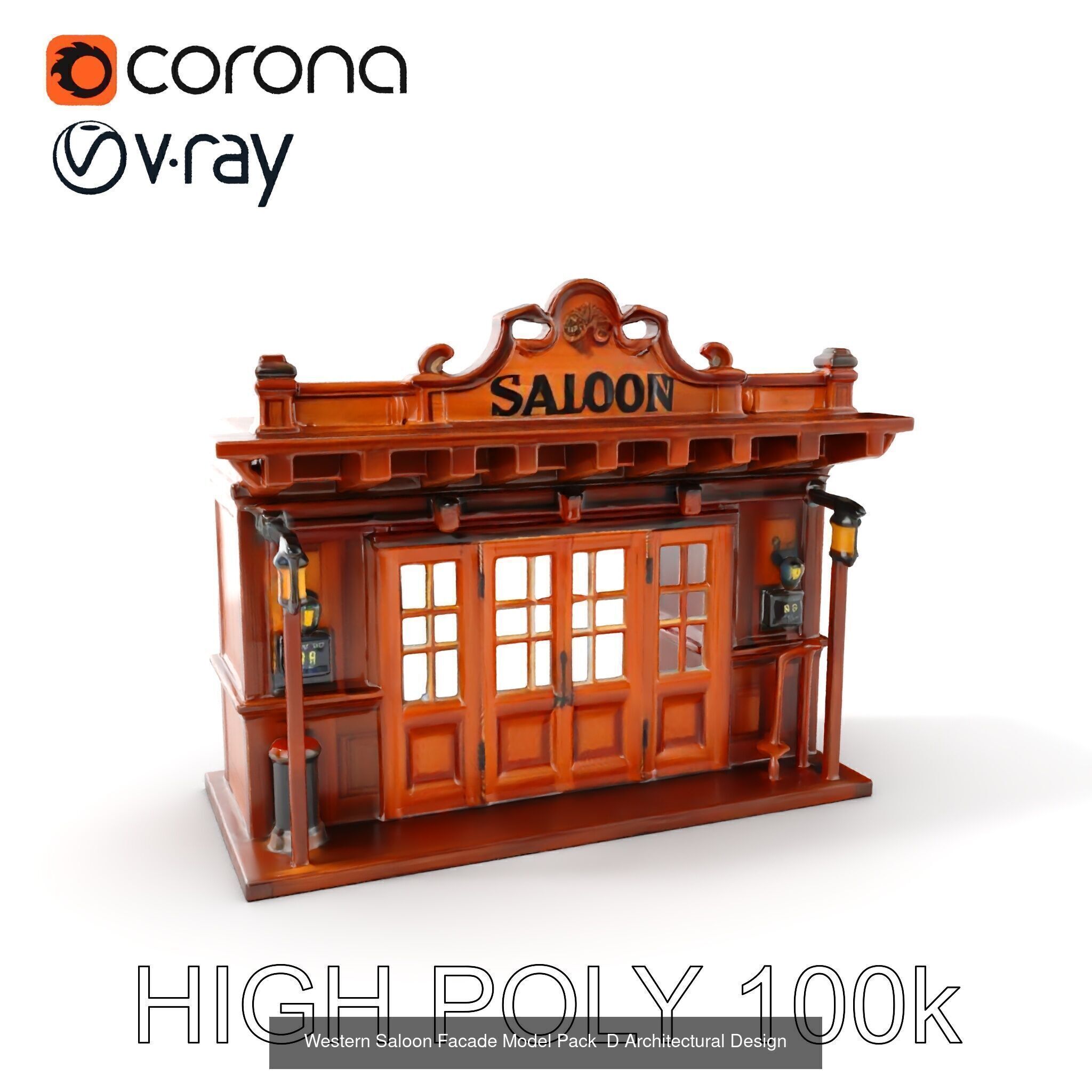 Western Saloon Models Pack 3D Model Collection_21