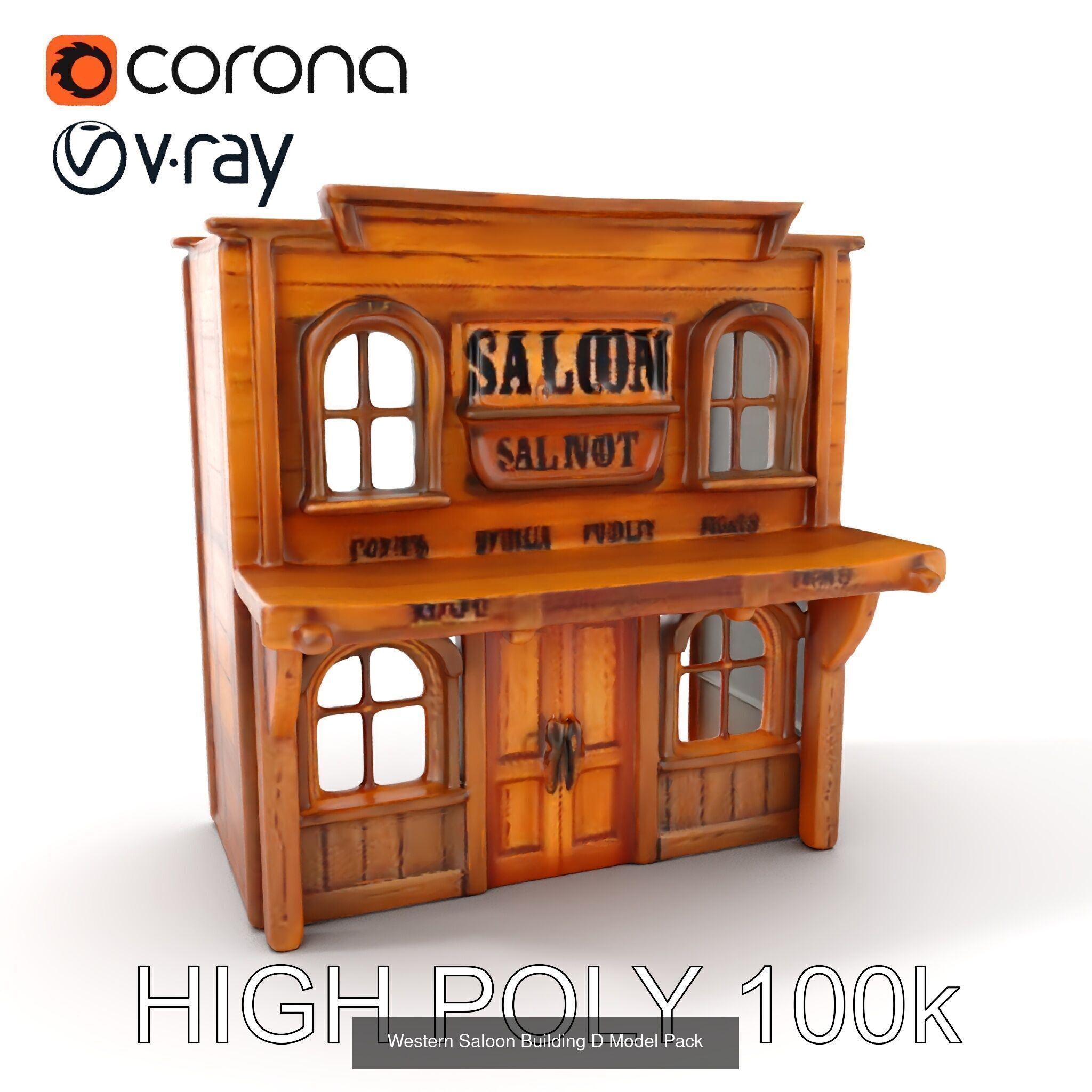 Western Saloon Models Pack 3D Model Collection_19