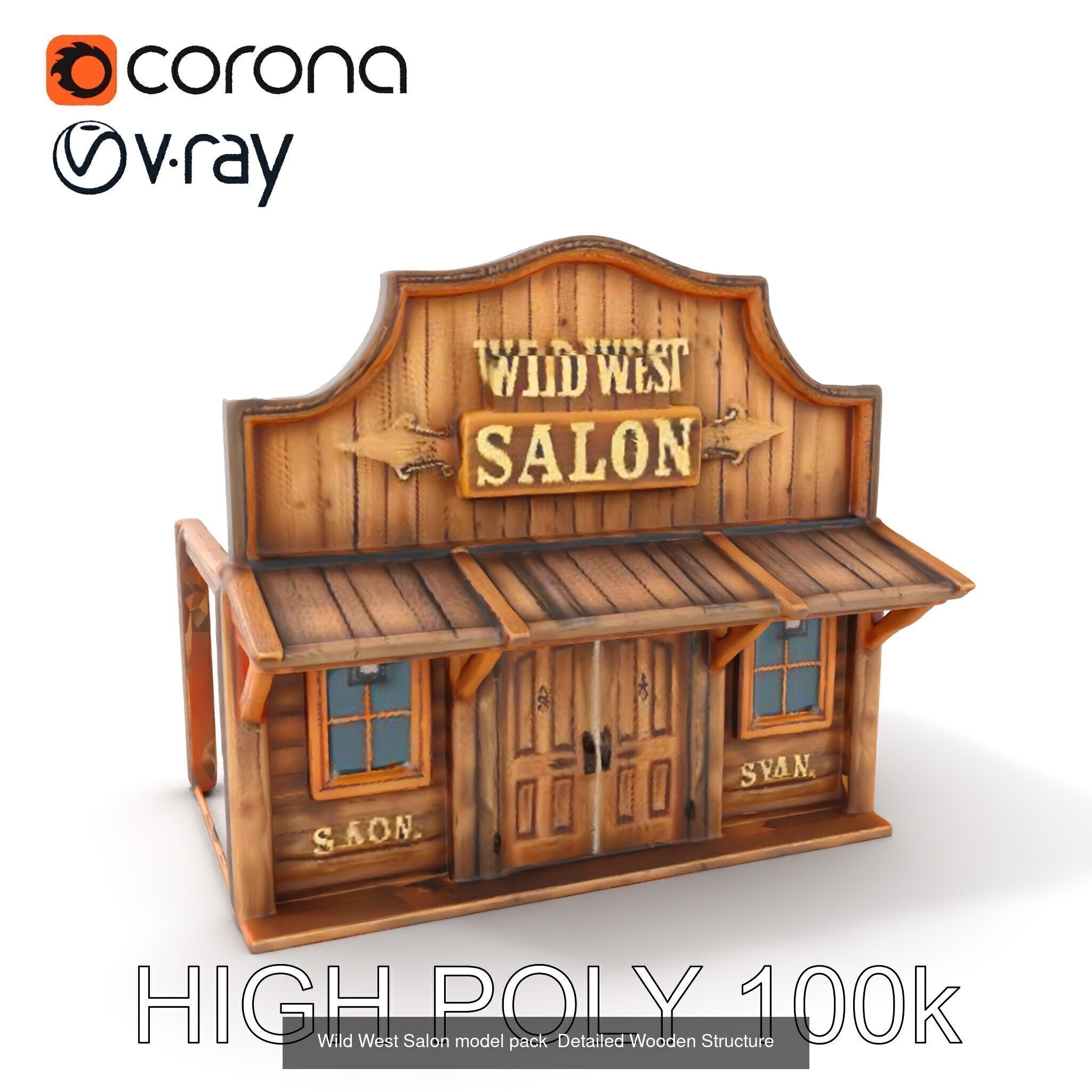 Western Saloon Models Pack 3D Model Collection_24