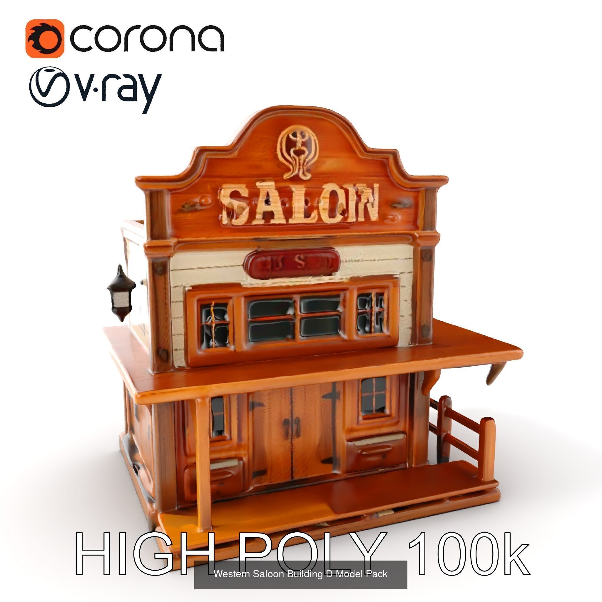 Western Saloon Models Pack 3D Model Collection_28