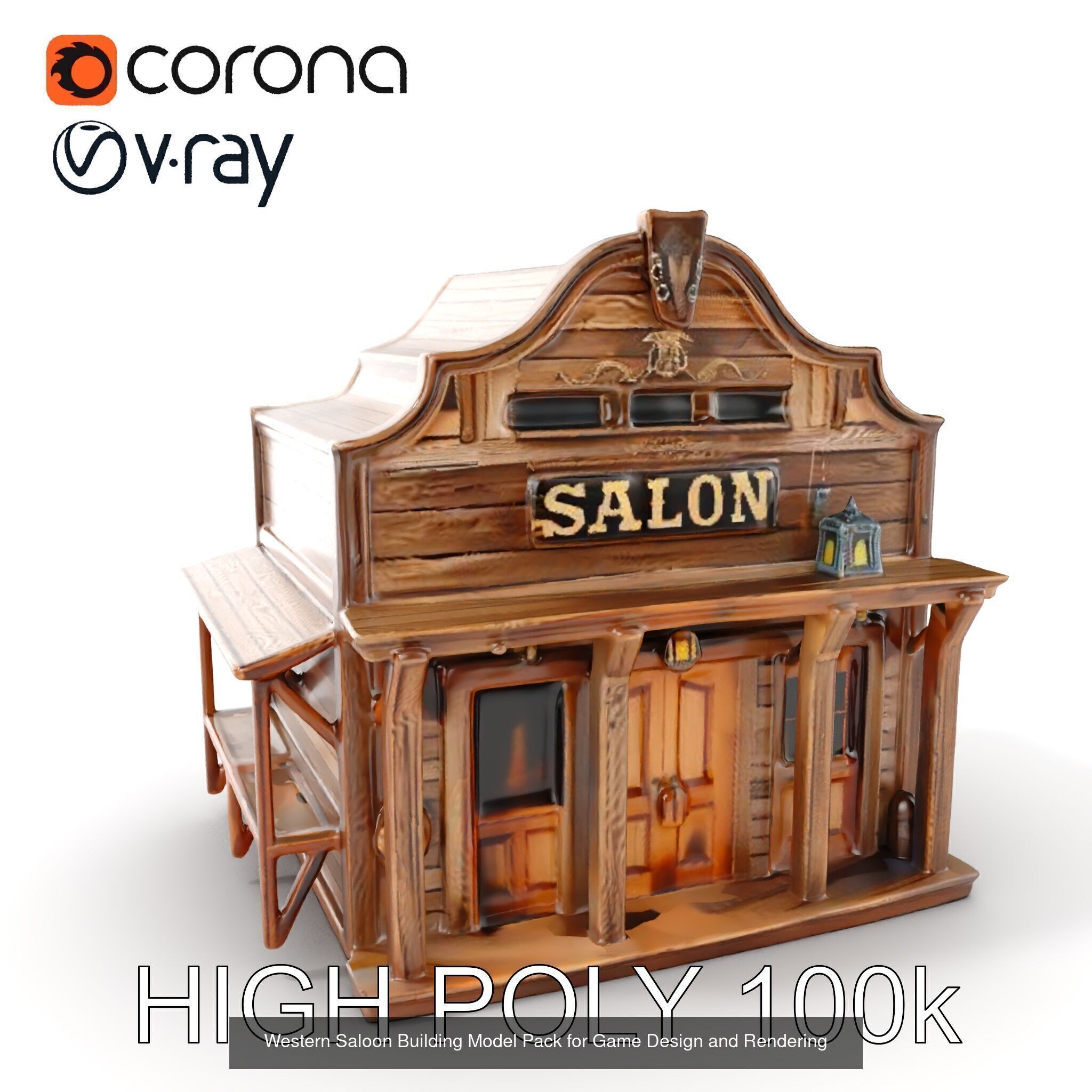 Western Saloon Models Pack 3D Model Collection_31