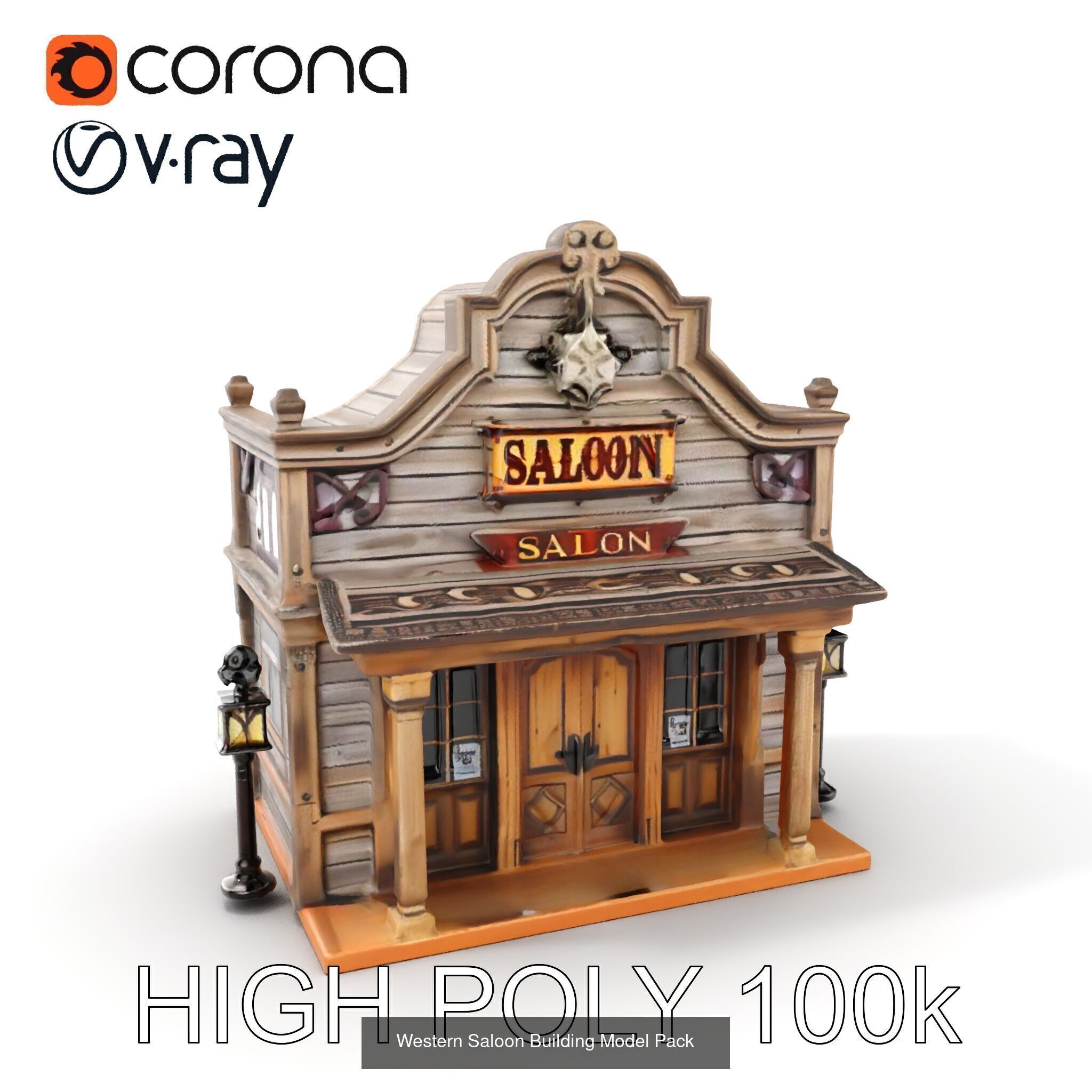 Western Saloon Models Pack 3D Model Collection_22