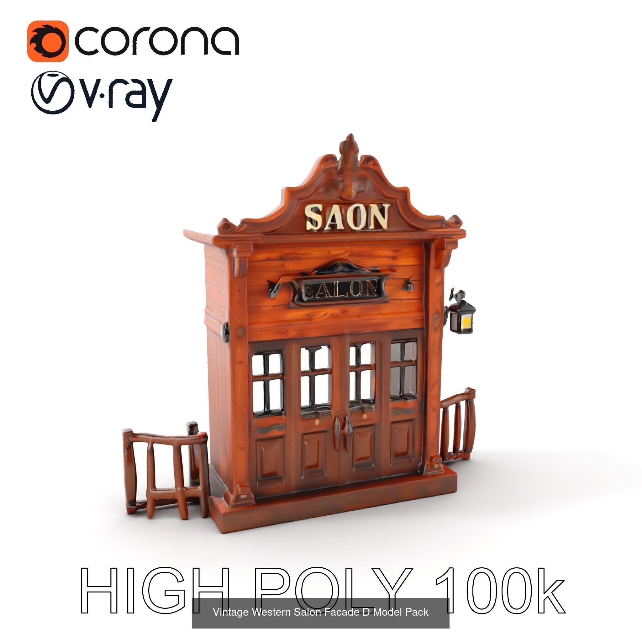 Western Saloon Models Pack 3D Model Collection_23