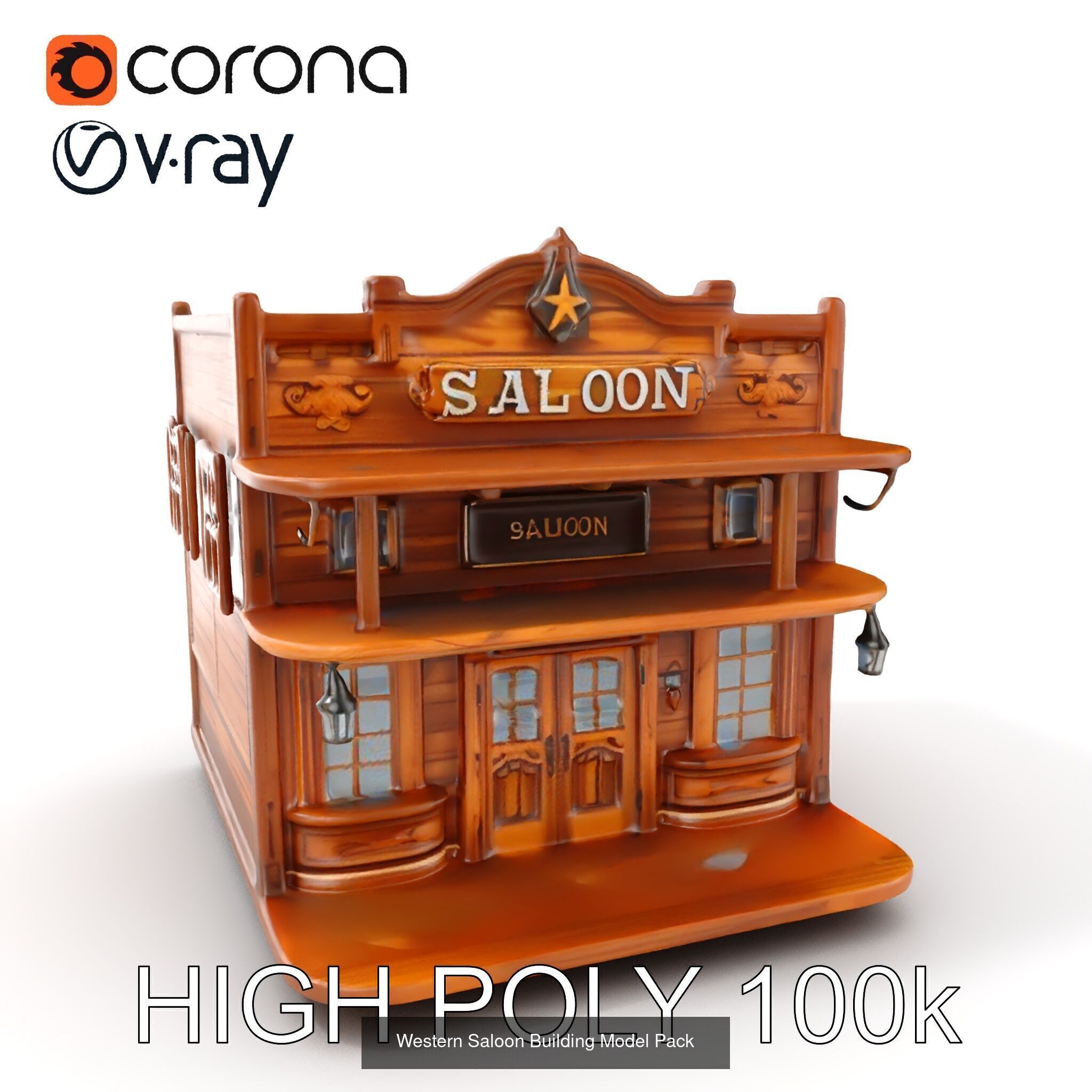 Western Saloon Models Pack 3D Model Collection_29